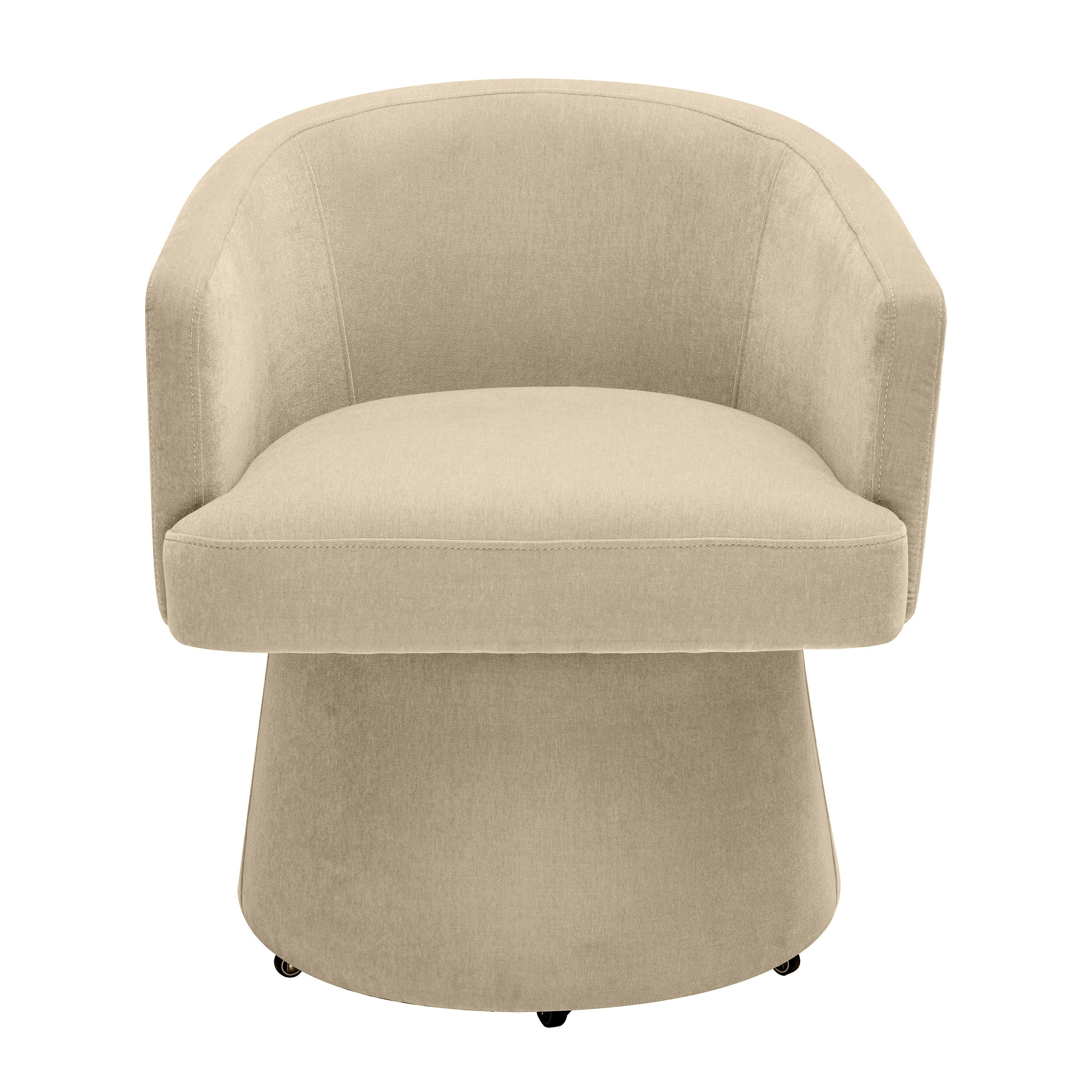 Kristen Taupe Upcycled Chenille Rolling Desk Chair - Frankwebs