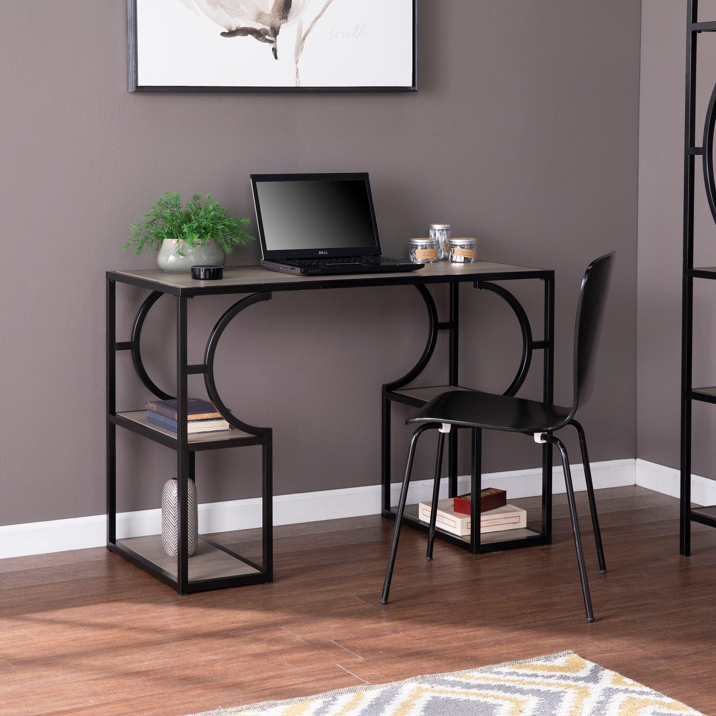 Tyberton Writing Desk w/ Storage - Frankwebs
