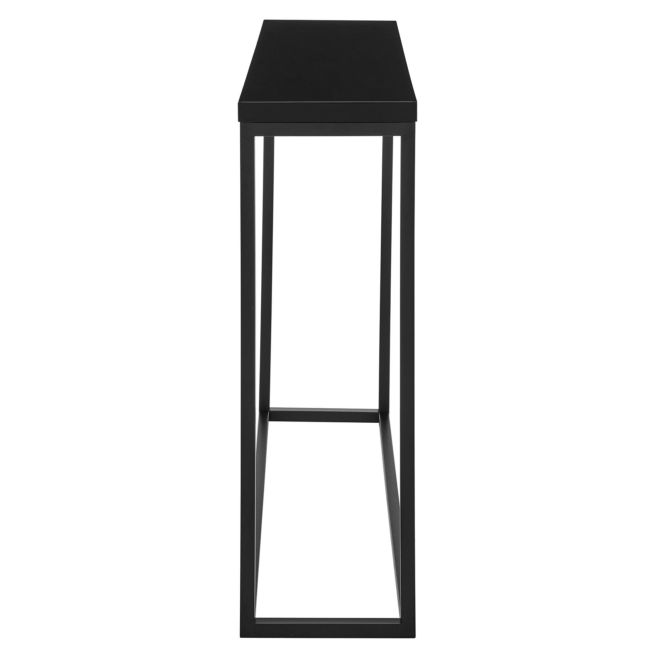 TERESA CONSOLE TABLE IN HIGH GLOSS BLACK WITH MATTE BLACK BASE - Frankwebs