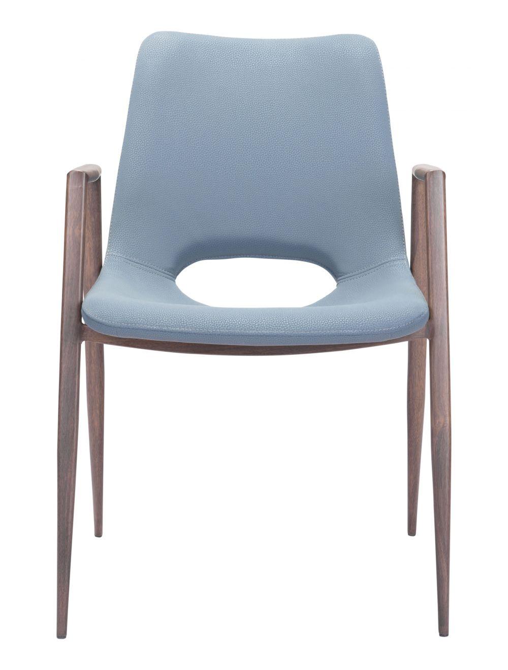 Desi Dining Chair (Set of 2) Gray & Walnut - Frankwebs