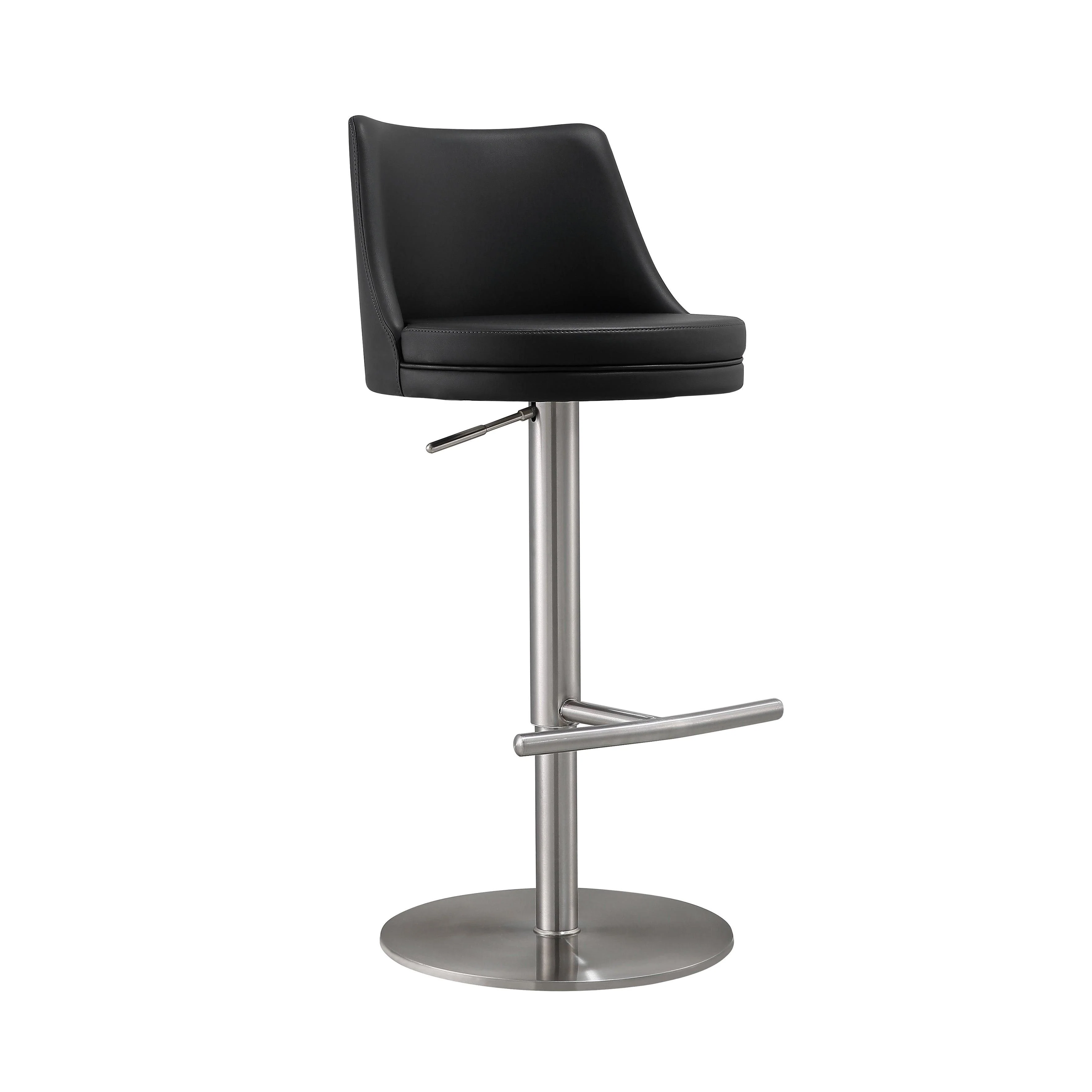 Reagan Black and Silver Adjustable Stool - Frankwebs