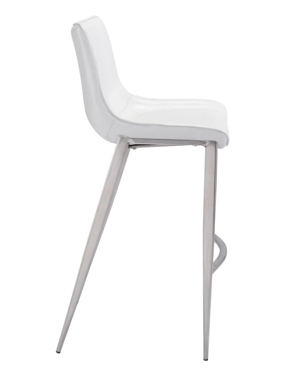 Magnus Bar Chair (Set of 2) White & Silver - Frankwebs