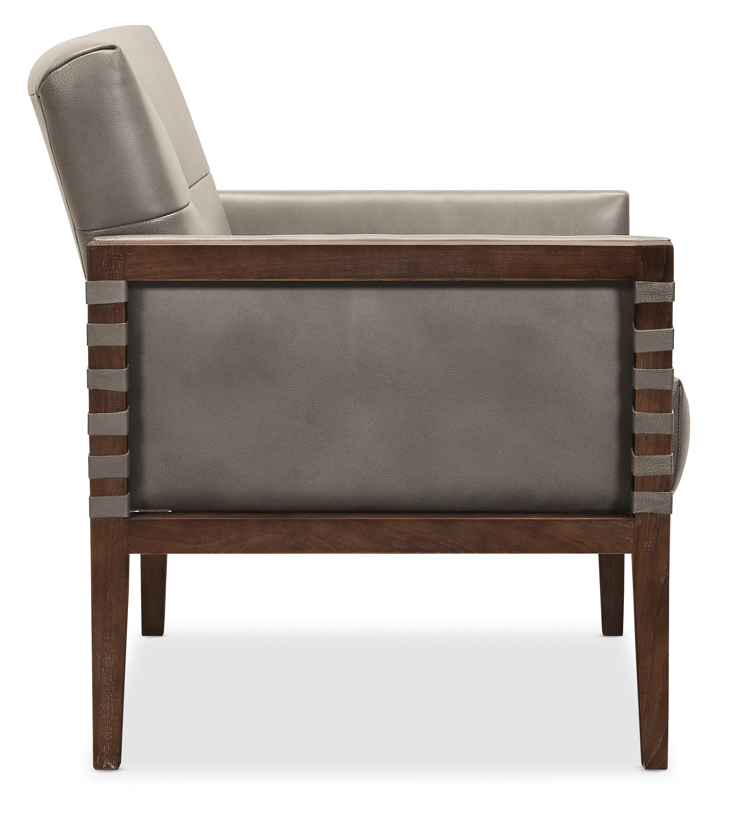 Carverdale Leather Club Chair withWood Frame - Frankwebs