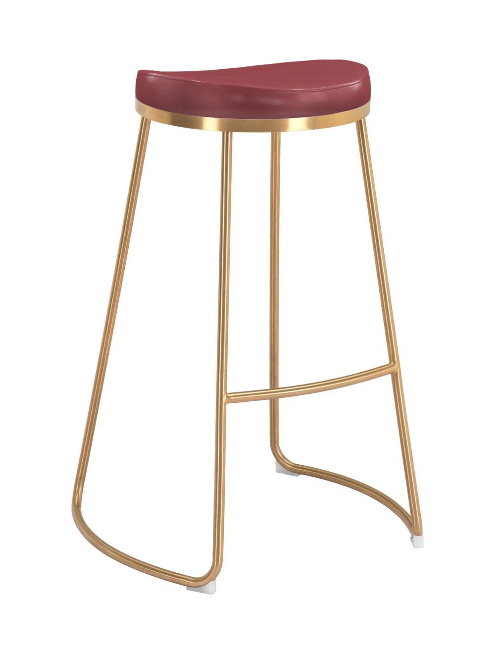 Bree Barstool (Set of 2) Burgundy & Gold - Frankwebs