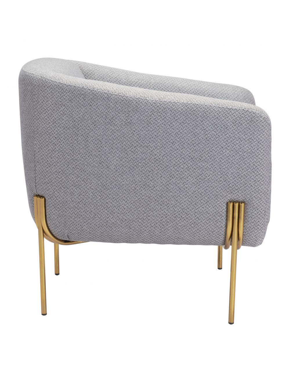 Micaela Arm Chair Gray & Gold - Frankwebs