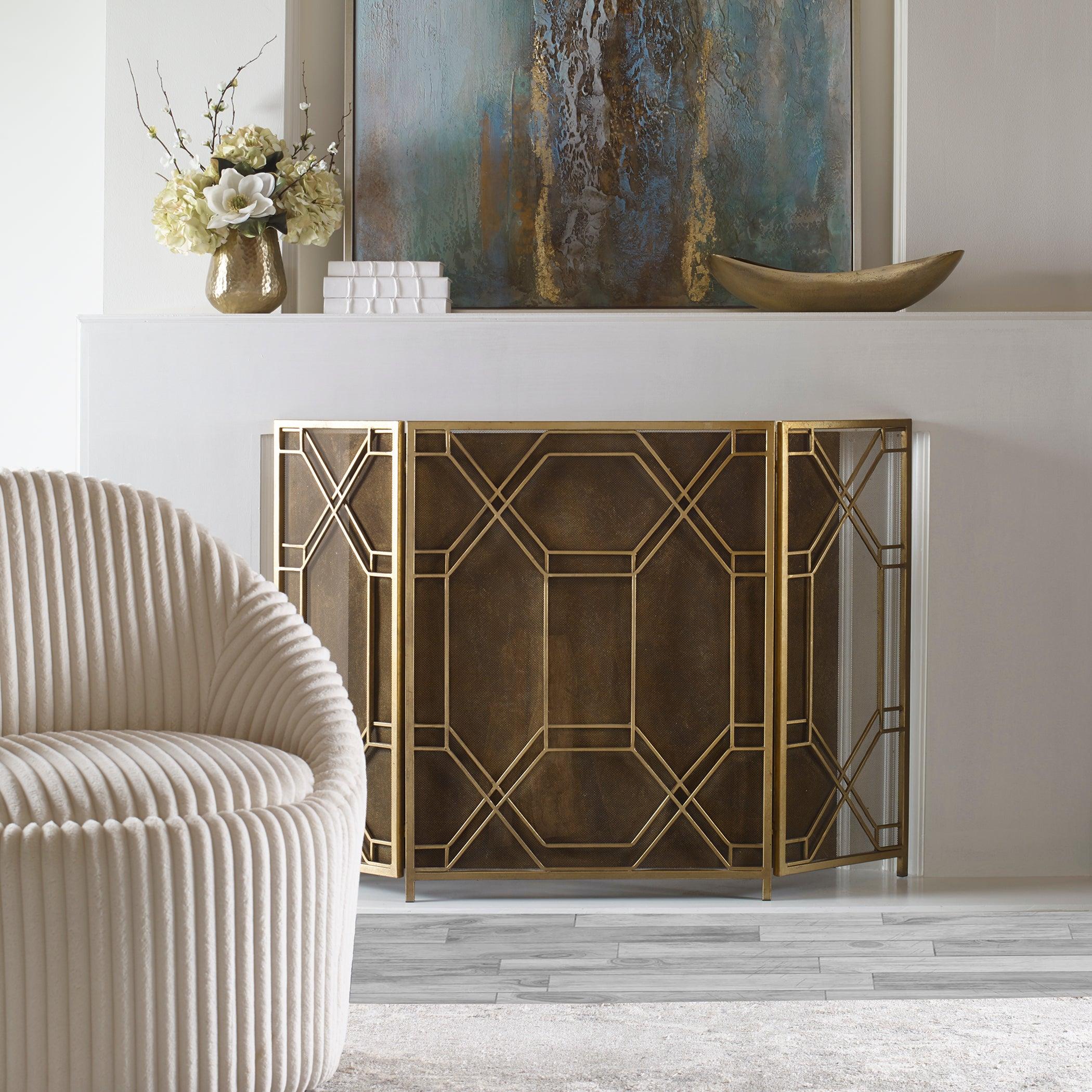 ROSEN GOLD FIREPLACE SCREEN - Frankwebs