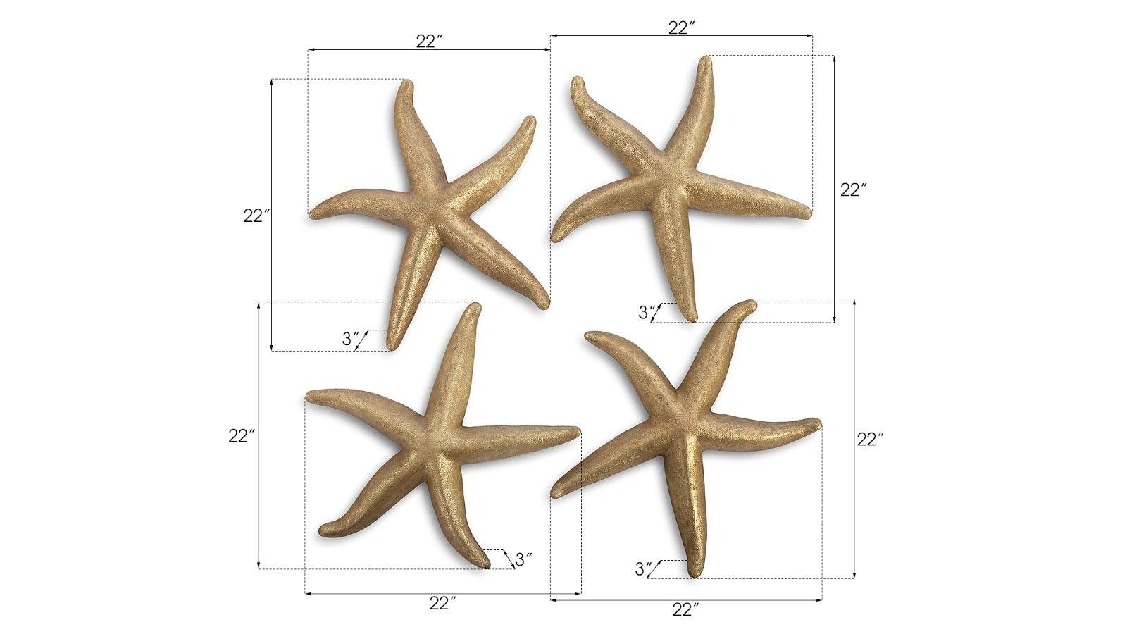 Starfish, Gold Leaf, Set of 4, LG - Frankwebs