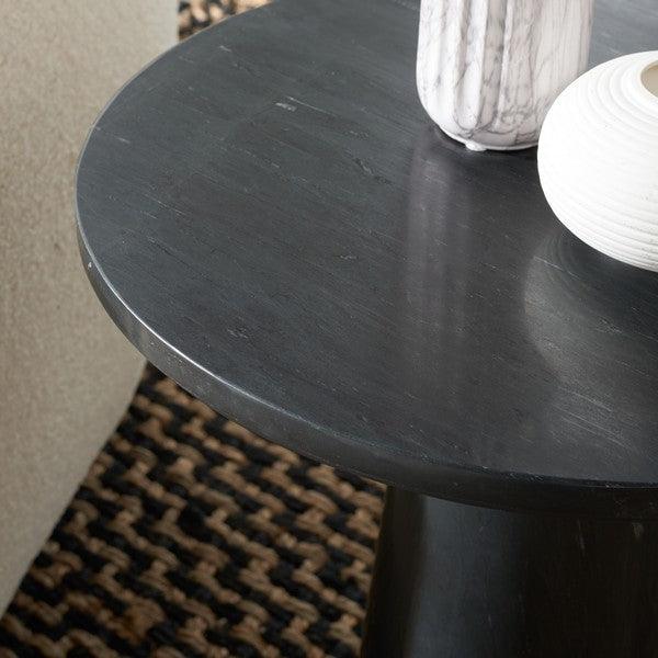 VALENTIA TALL ROUND MARBLE ACCENT TABLE - Frankwebs
