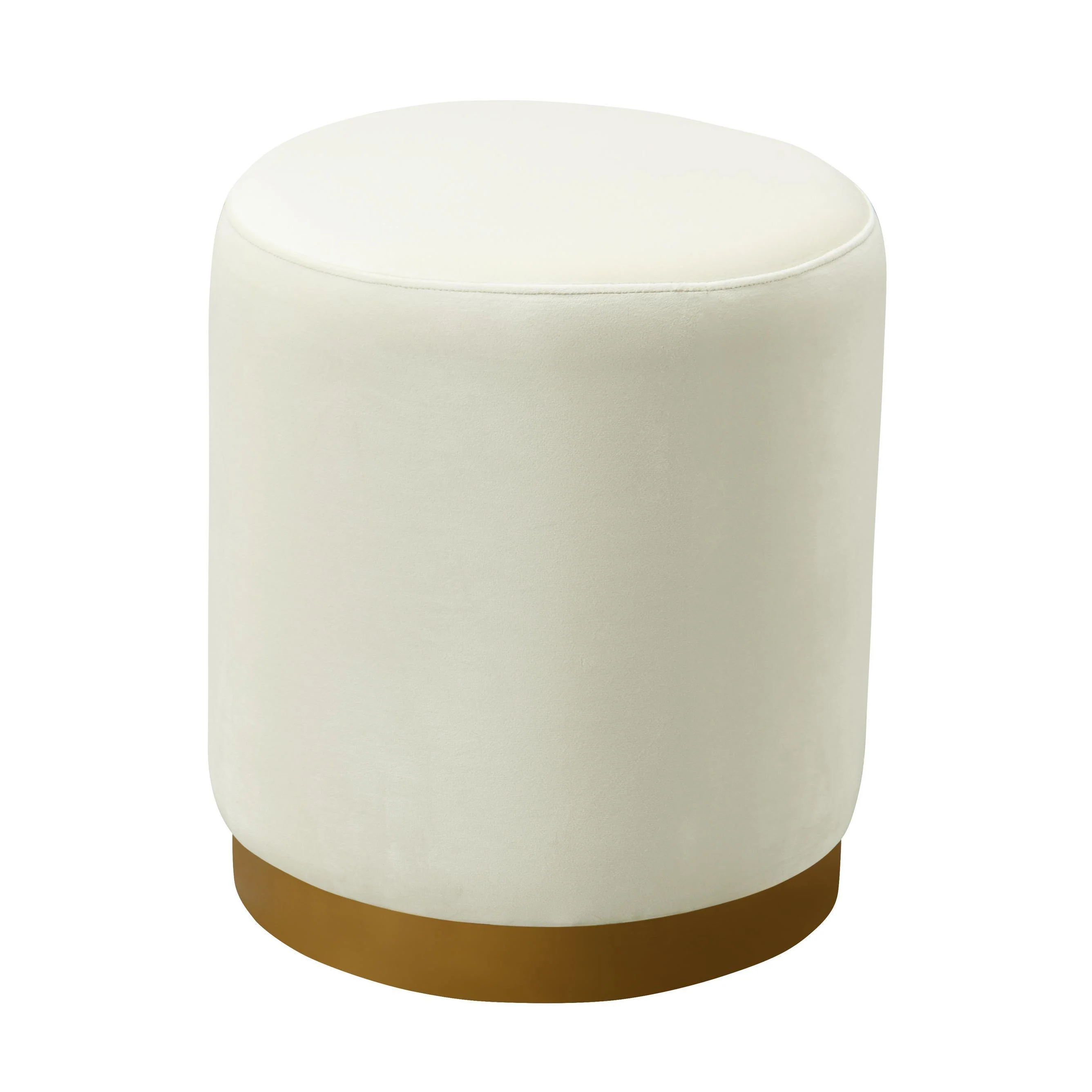 Opal Cream Velvet Ottoman with Gold Base - Frankwebs