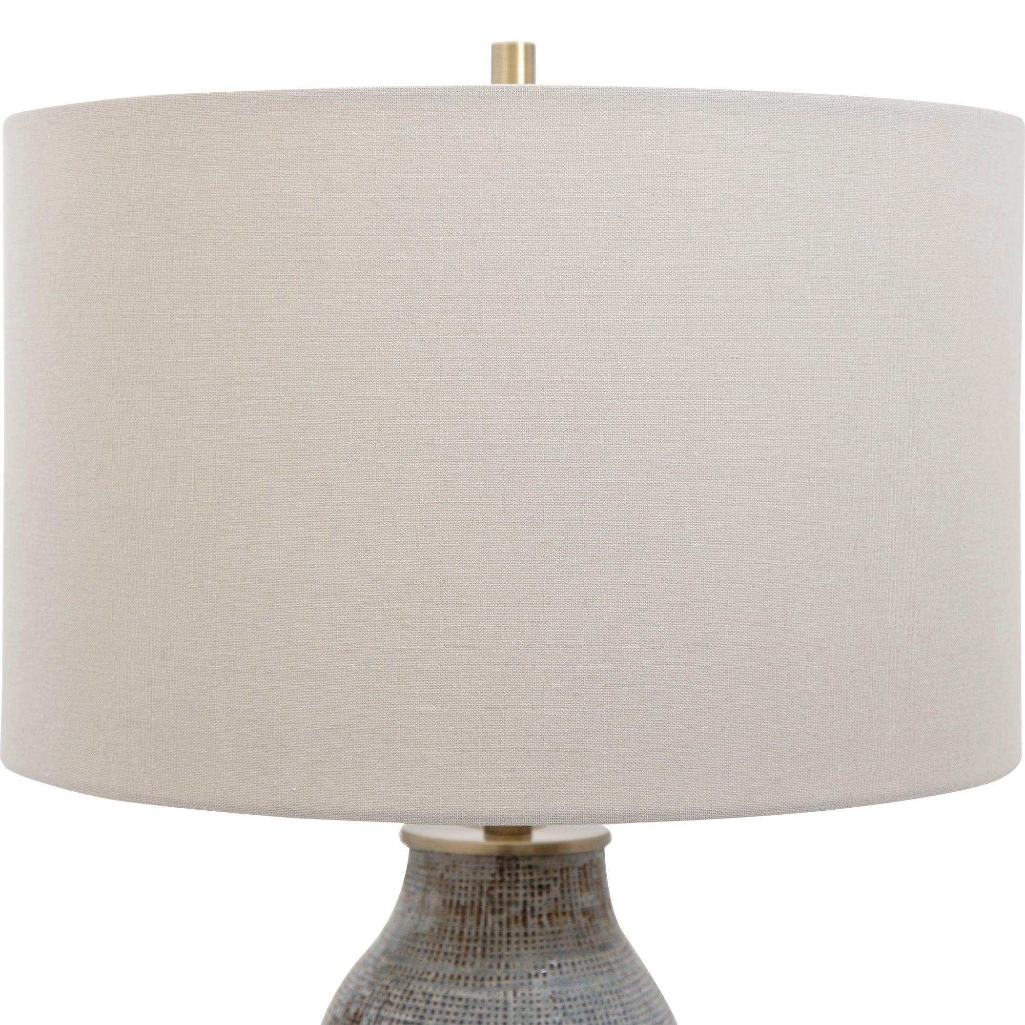 MONACAN GRAY TEXTURED TABLE LAMP - Frankwebs