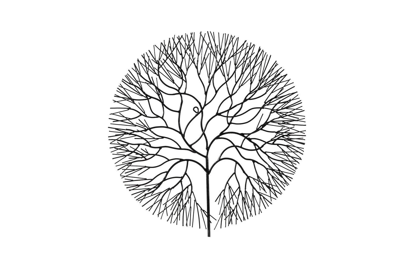 Wire Tree Wall Art, Medium, Circle, Metal, Black - Frankwebs