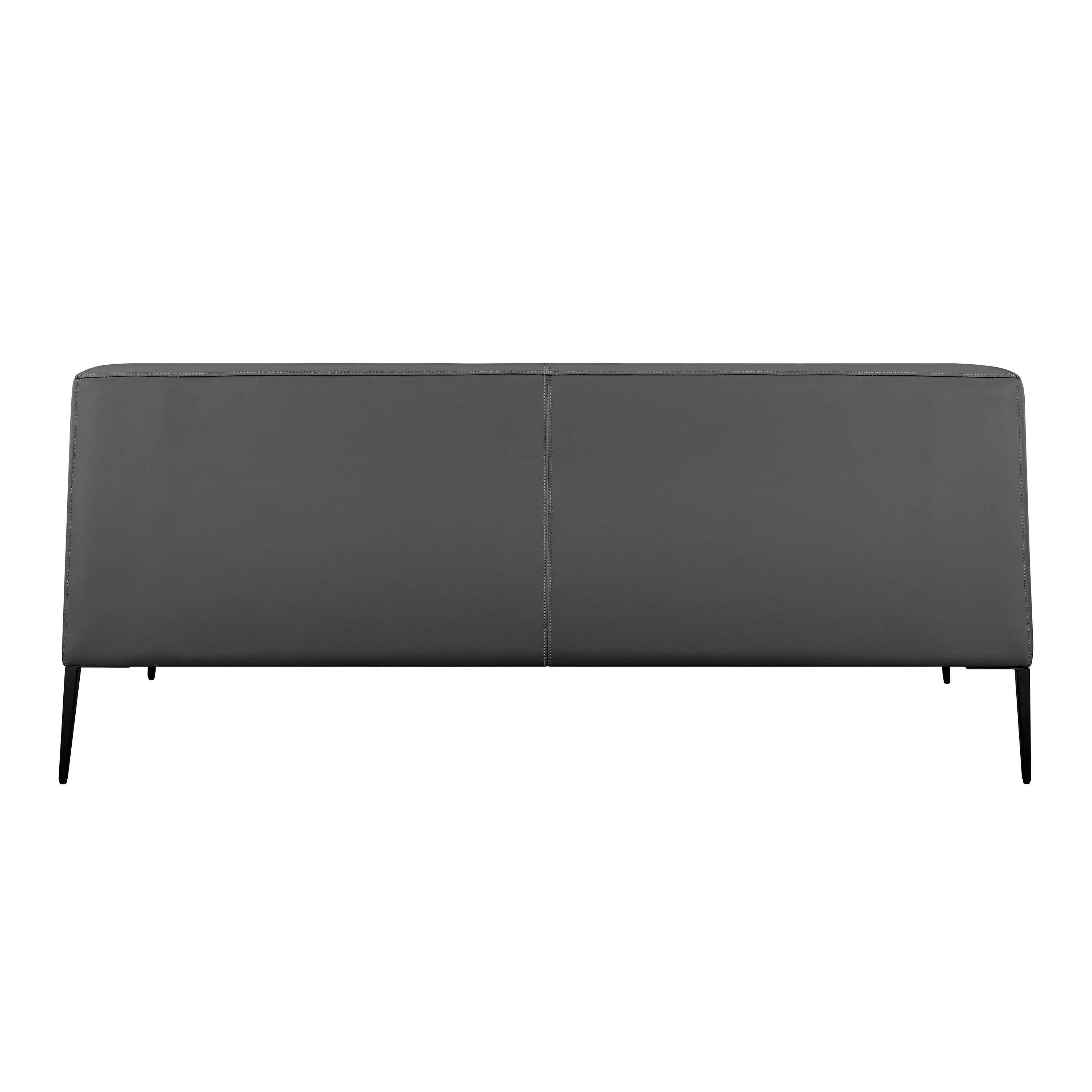 Matias Loveseat in Gray Leatherette with Matte Black Legs - Frankwebs