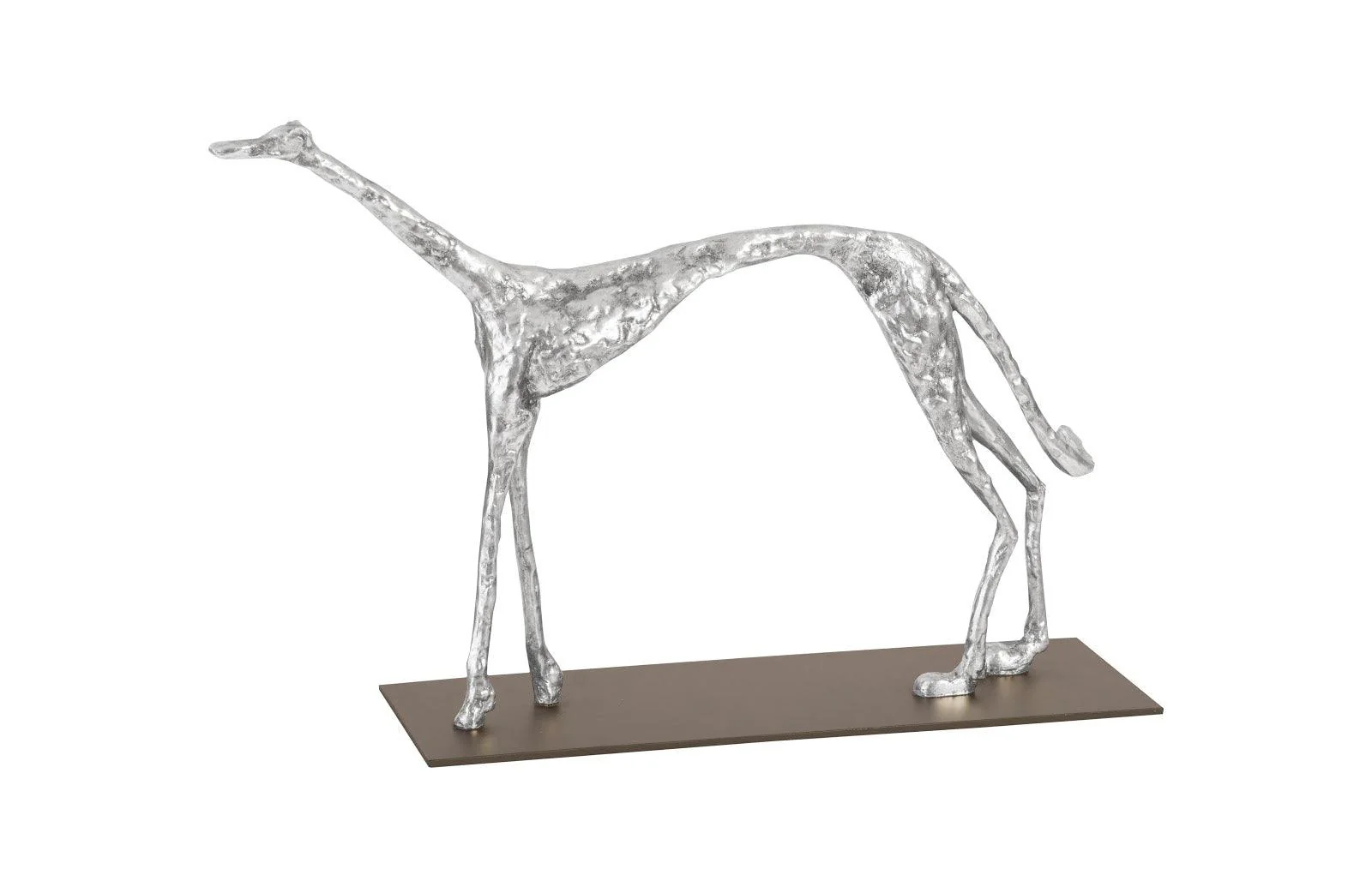 Greyhound on Black Metal Base, Silver Leaf - Frankwebs