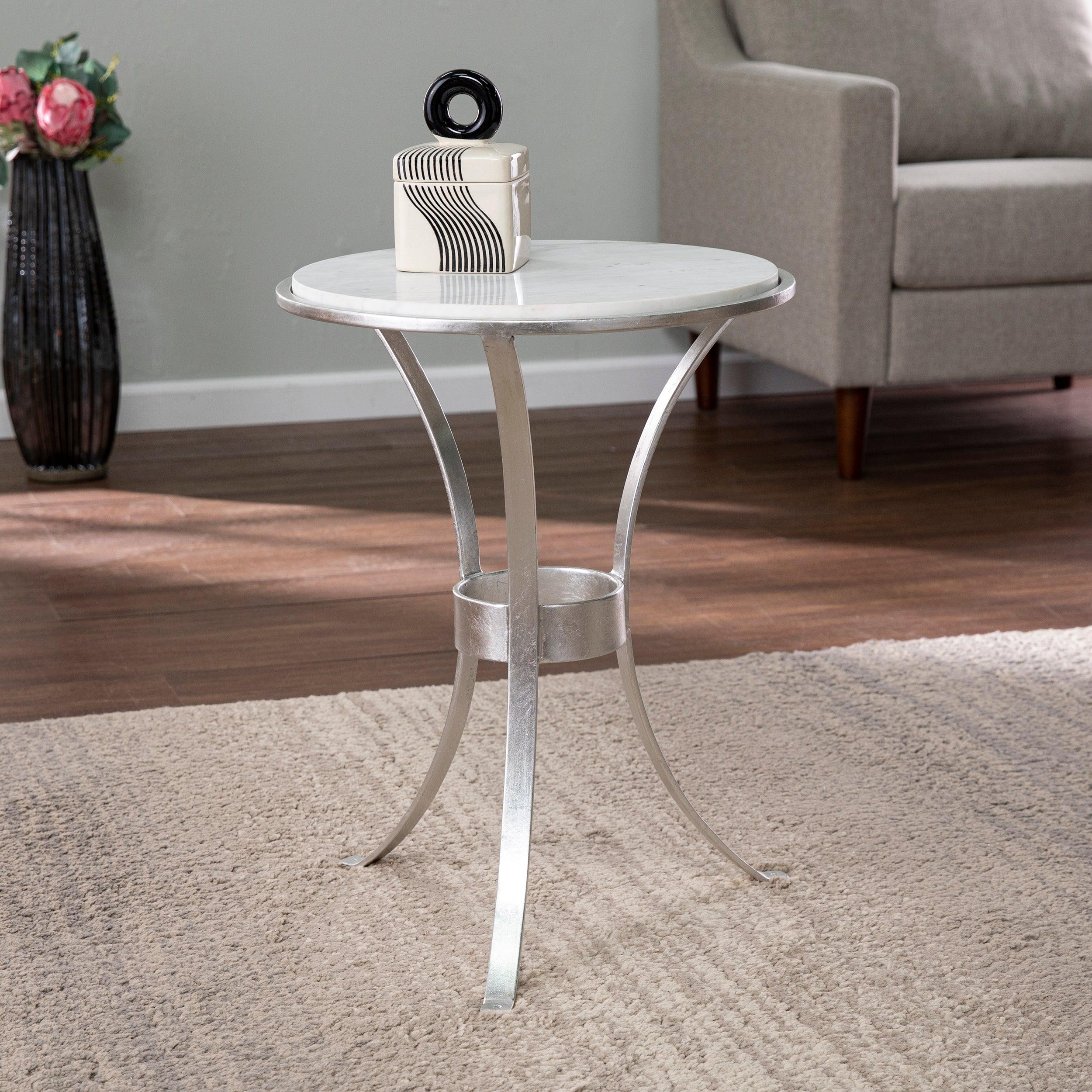 Fordoche Round Accent Table - Silver - Frankwebs