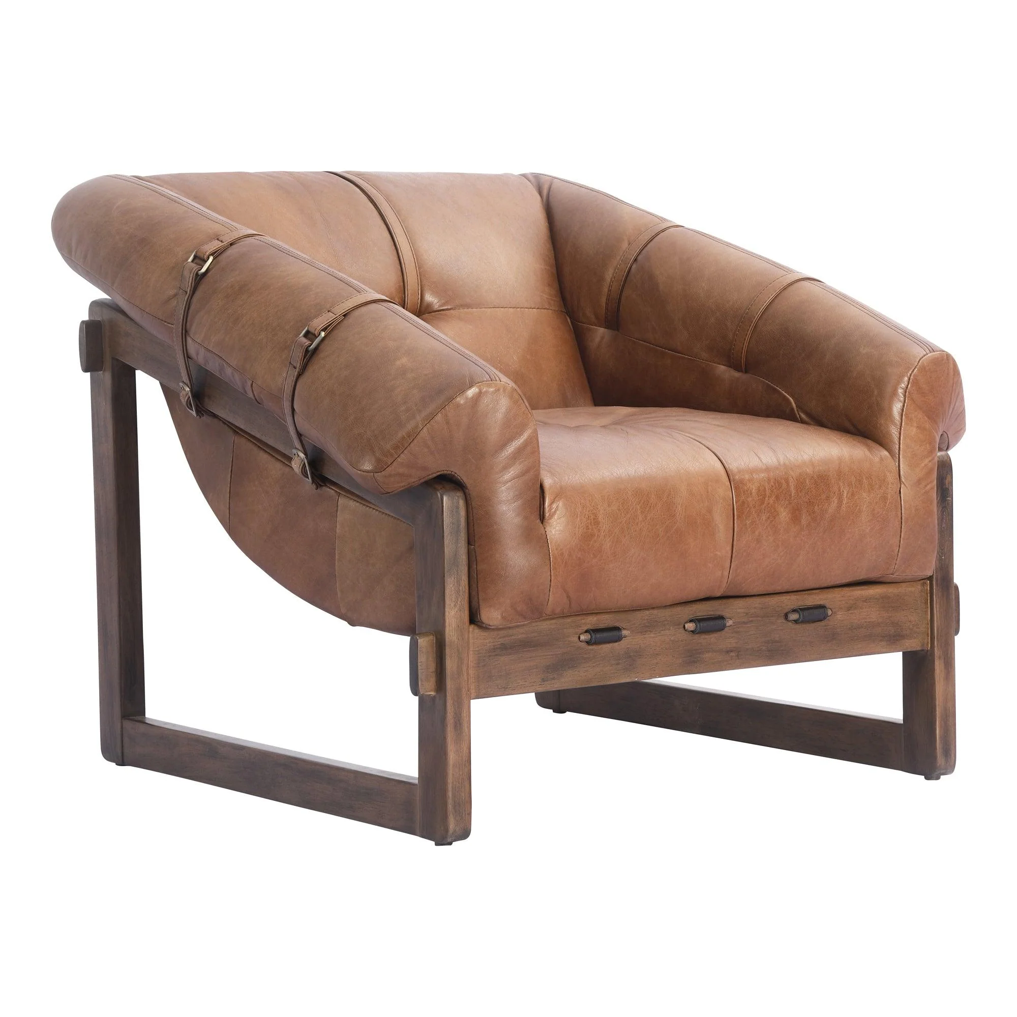 Bellos Accent Chair Open Road Brown Leather - Frankwebs
