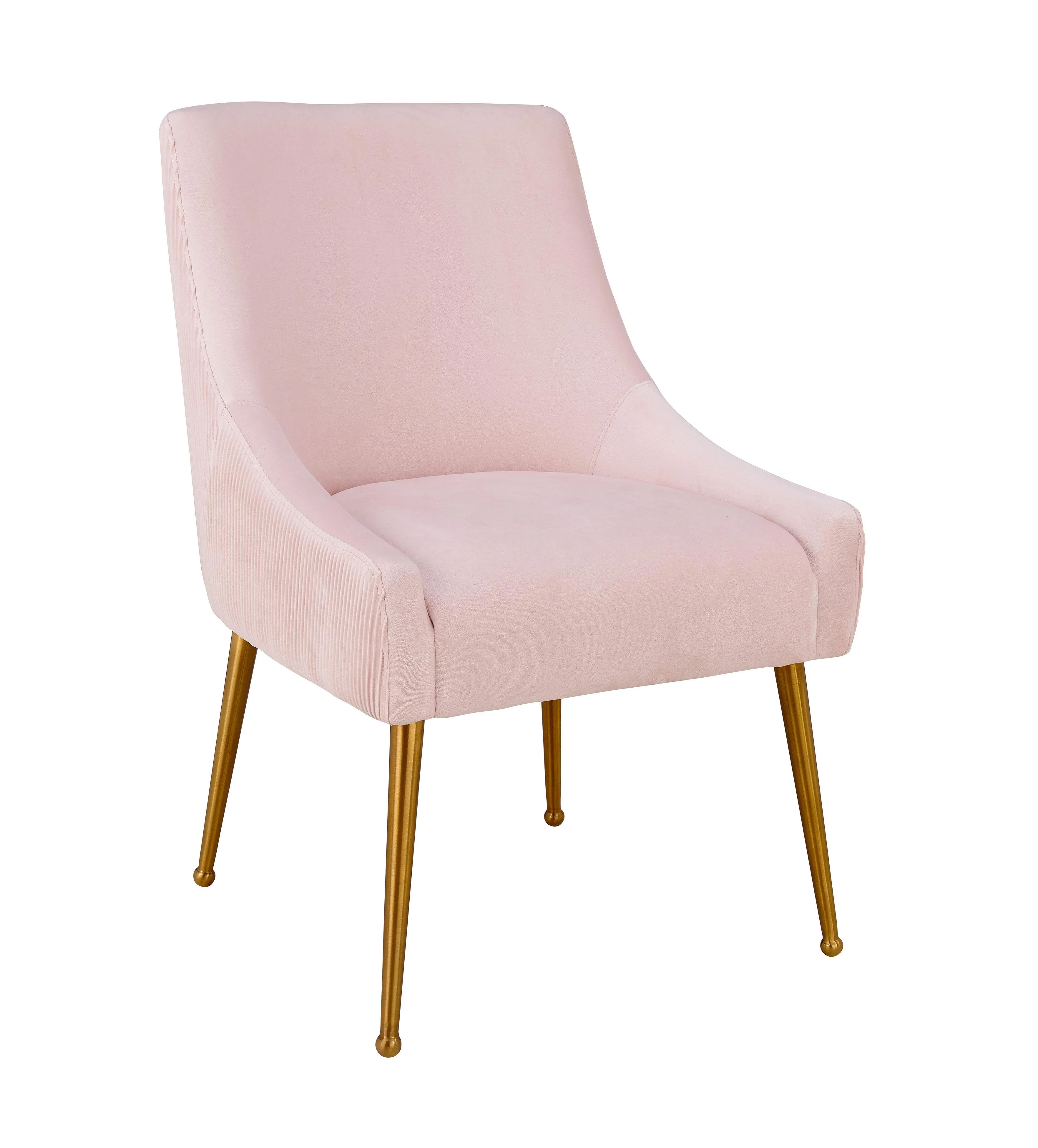 Beatrix Pleated Blush Velvet Side Chair - Frankwebs