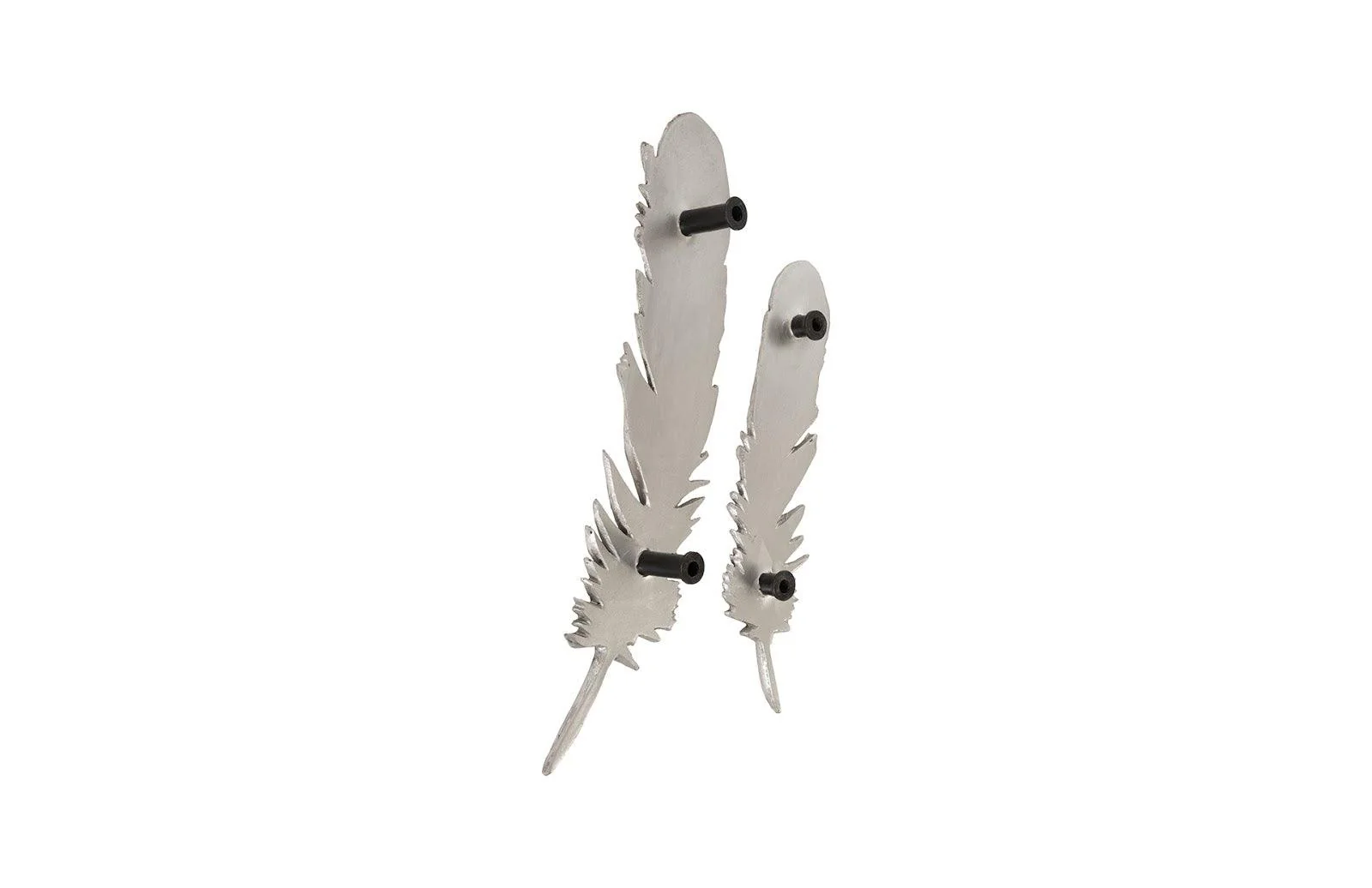 Feathers Wall Art, Small, Silver Leaf, Set of 2 - Frankwebs