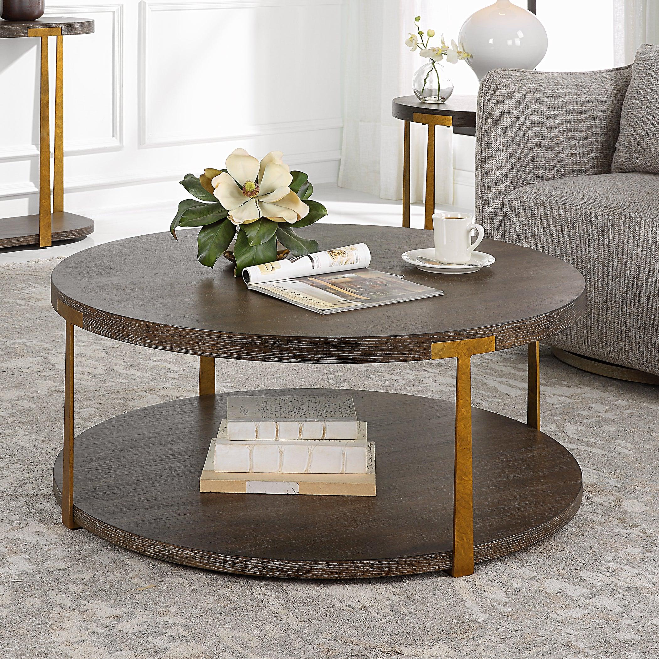 Palisade Round Wood Coffee Table - Frankwebs