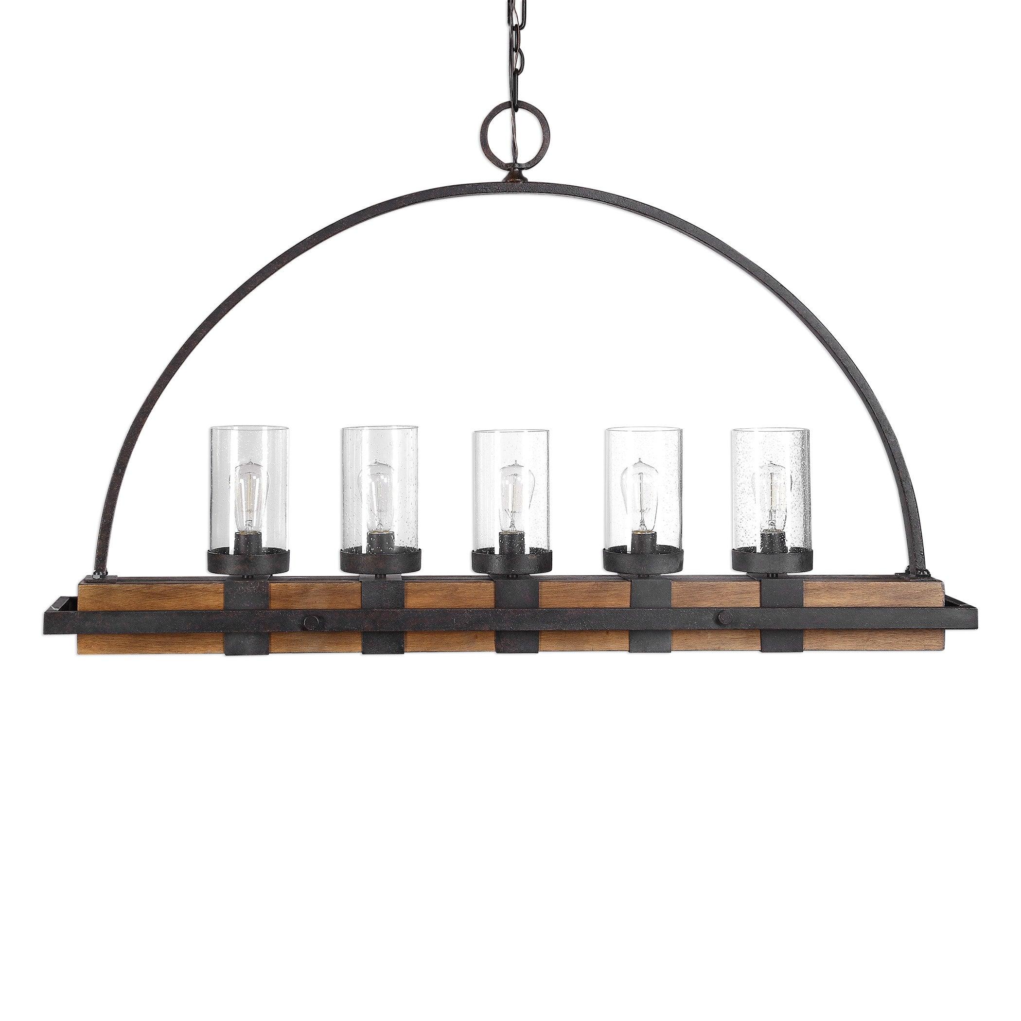 ATWOOD 5 LIGHT RUSTIC LINEAR CHANDELIER - Frankwebs