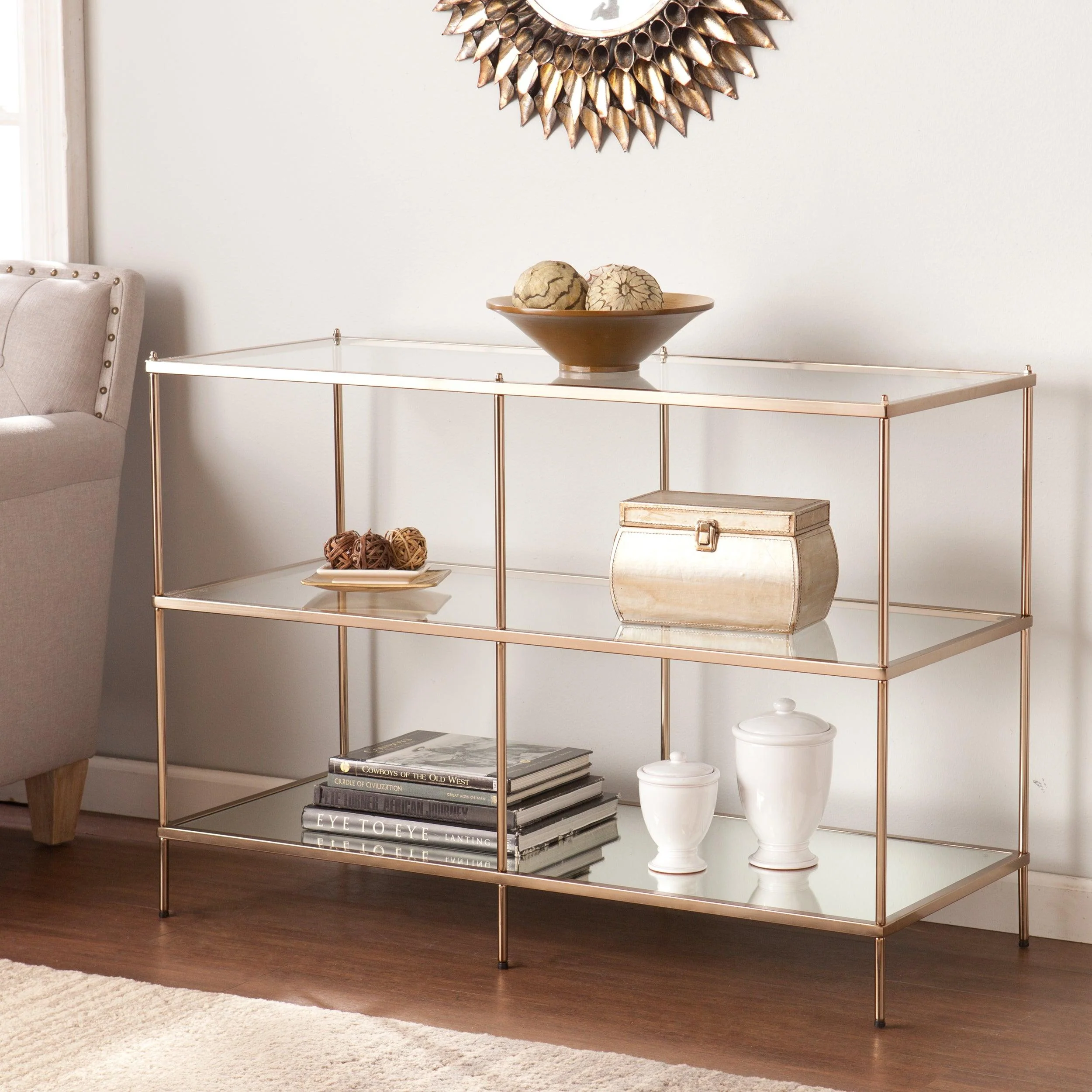 Knox Glass Console Table - Copper - Frankwebs