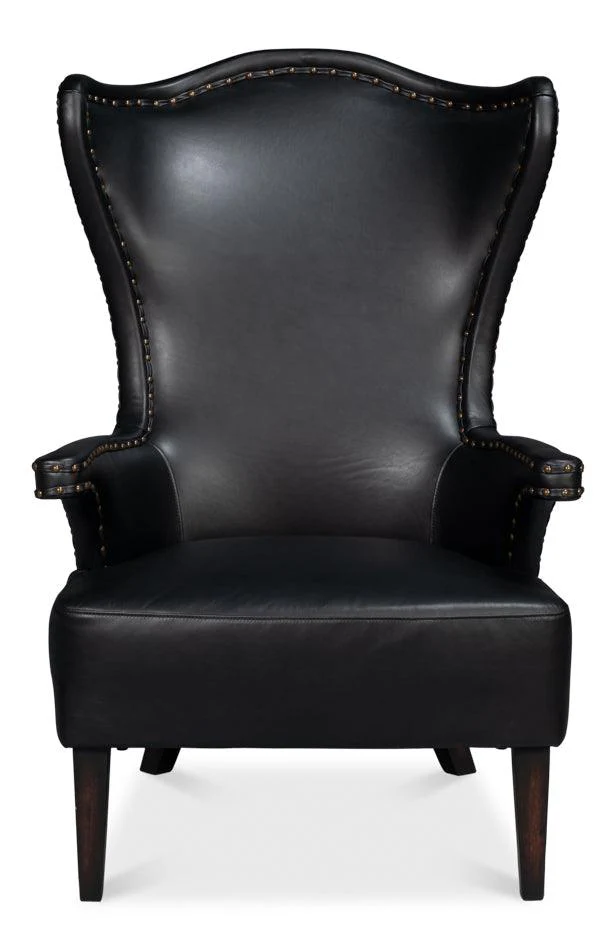 Drake Distilled Leather Chair - Black - Frankwebs