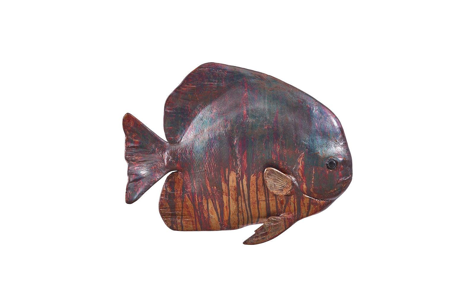 Australian Bat Fish Wall Sculpture, Resin, Copper Patina Finish - Frankwebs