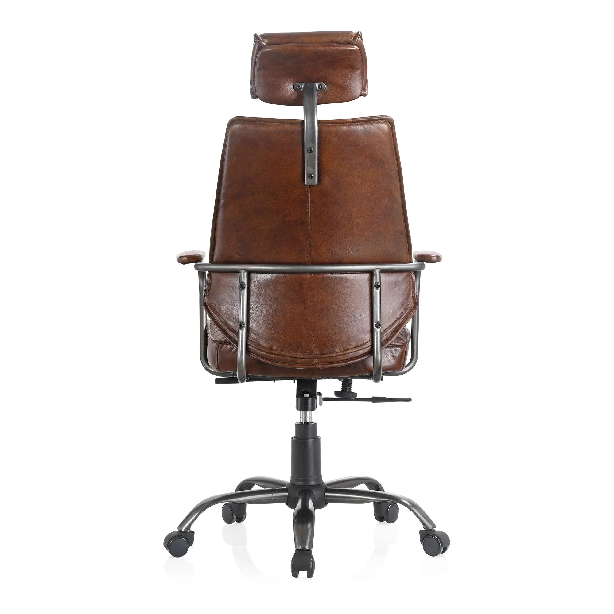 Executive Office Chair Dark Brown Leather - Frankwebs