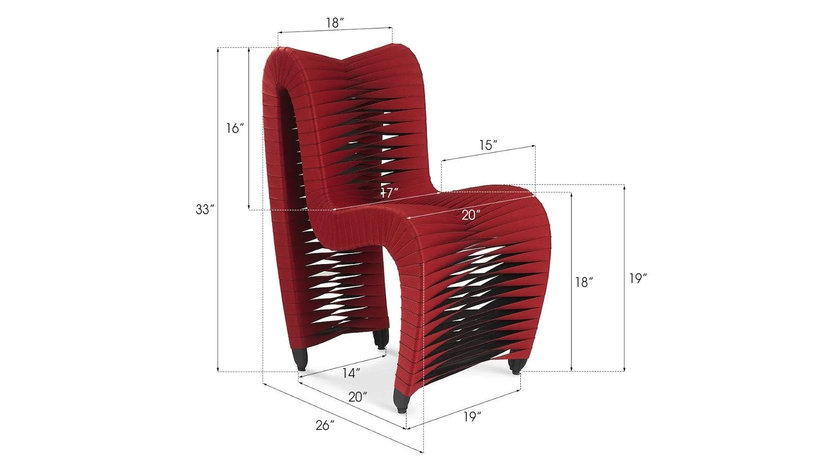 Seat Belt Dining Chair, Red/Black - Frankwebs