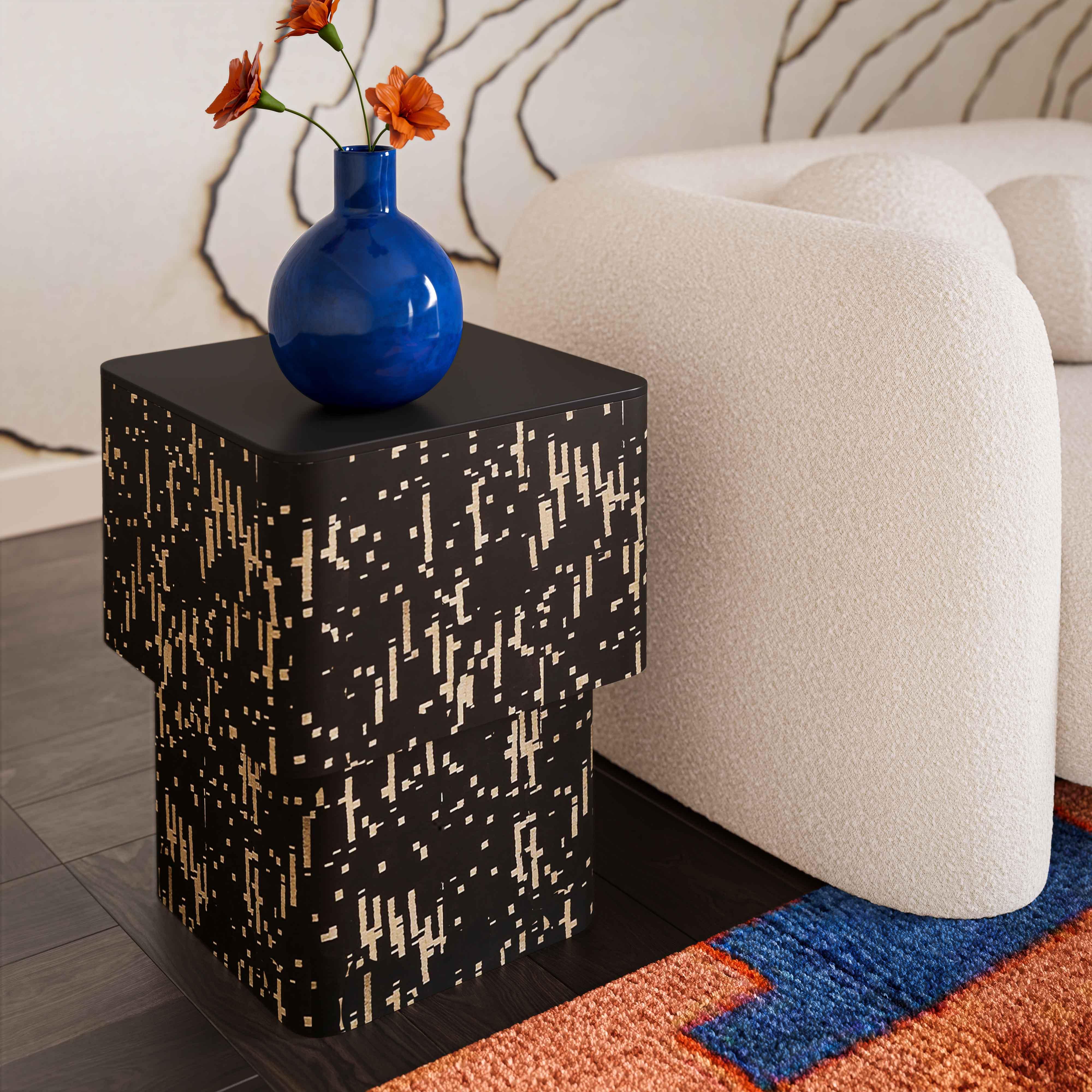 Faye Black Glass Side Table - Frankwebs