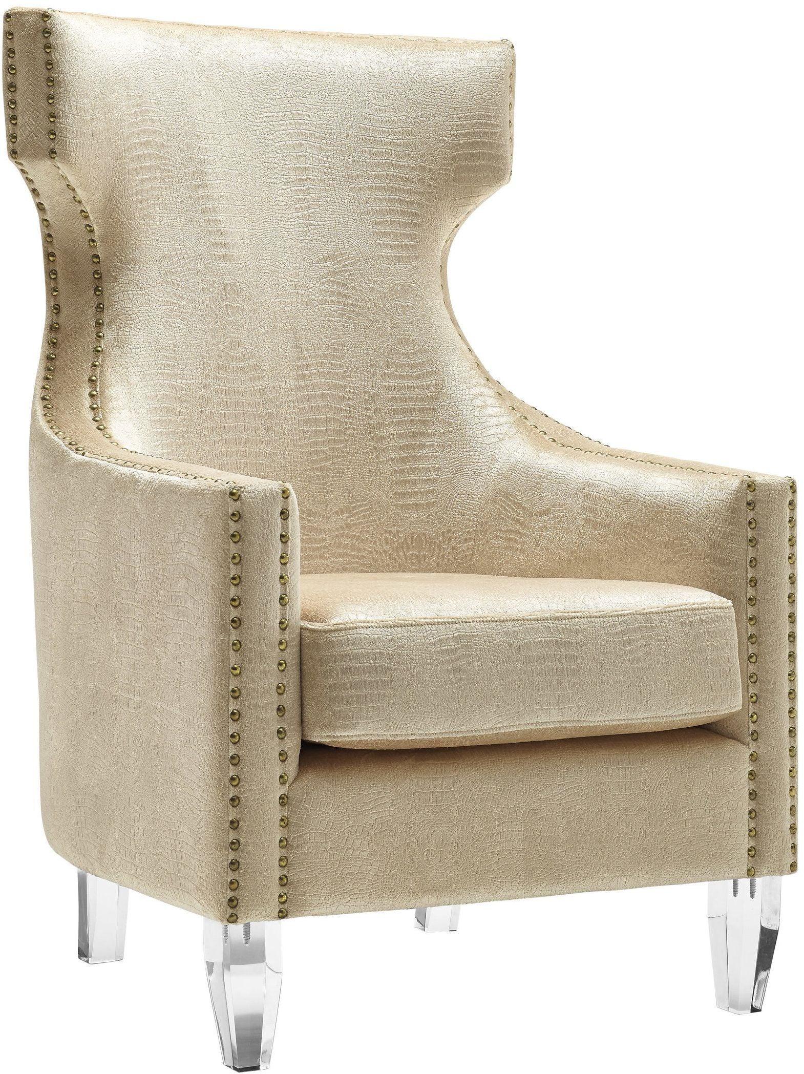 Gramercy Gold Croc Velvet Wing Chair - Frankwebs