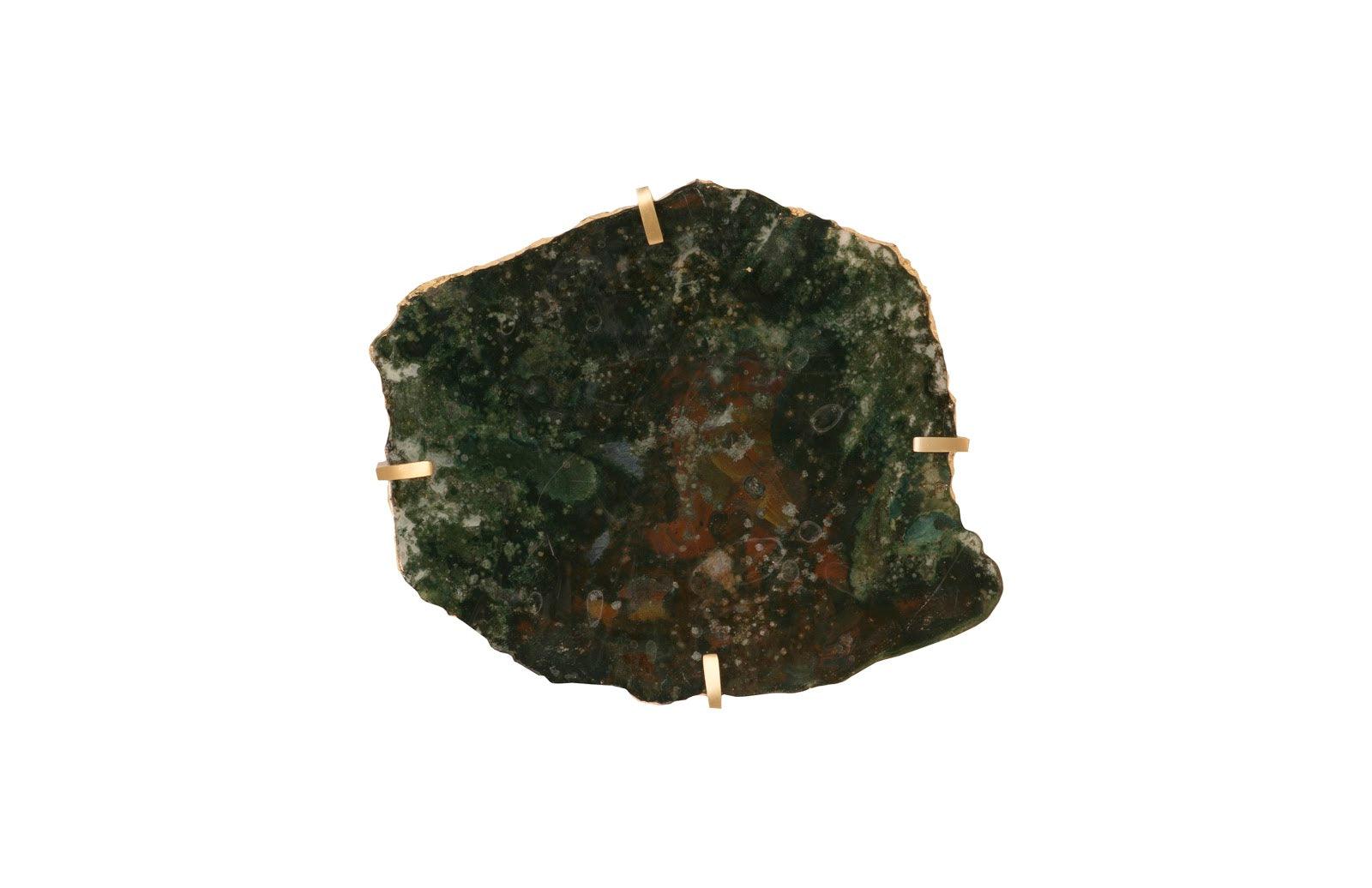 Gem Wall Tile in Brass Setting, Glacier Charcoal - Frankwebs