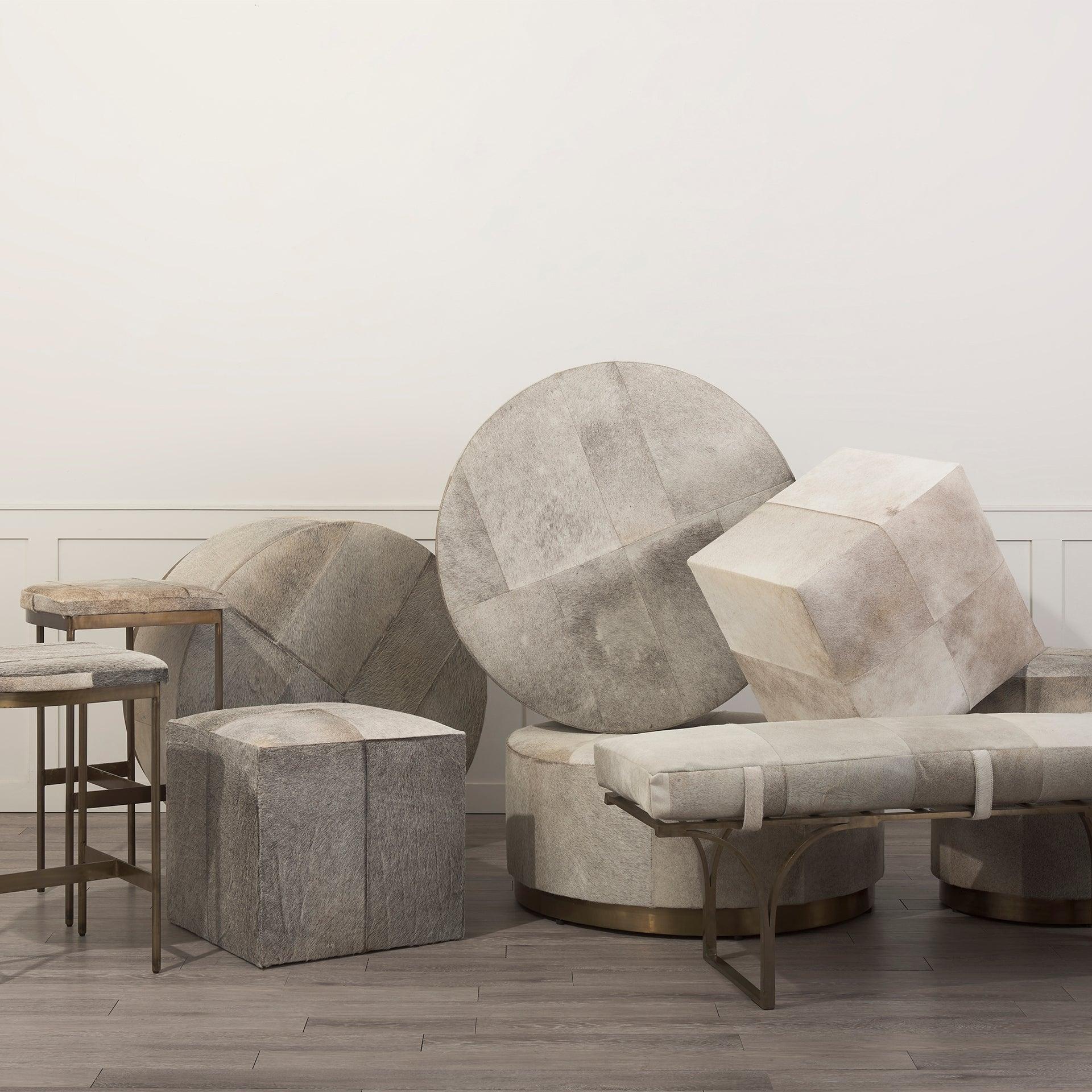 Millie 16.75 X 17.75 X 26.25 Hair-on-hide Seat W/ Gold Metal Frame Counter Stool - Frankwebs