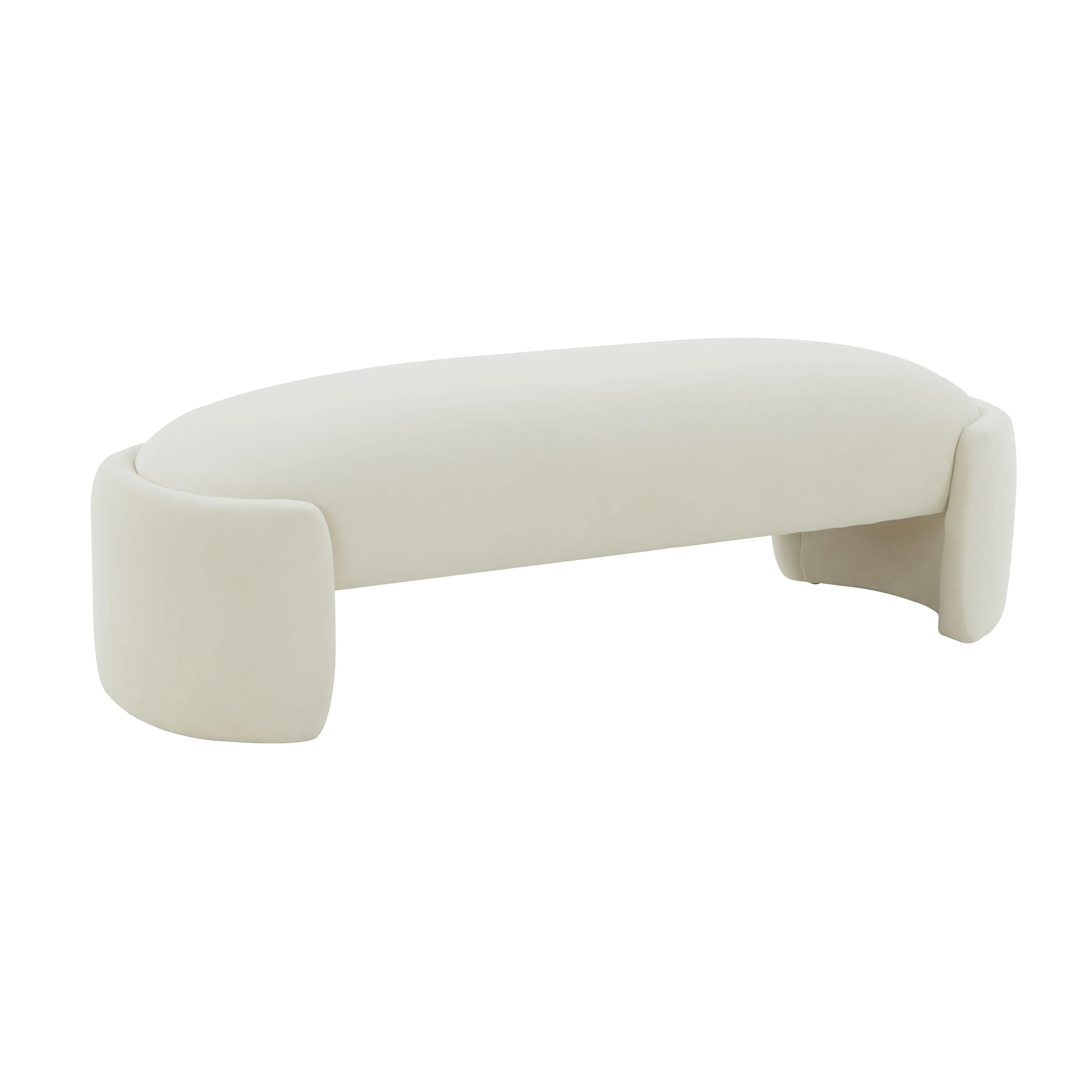 Toledo Cream Velvet Bench - Frankwebs