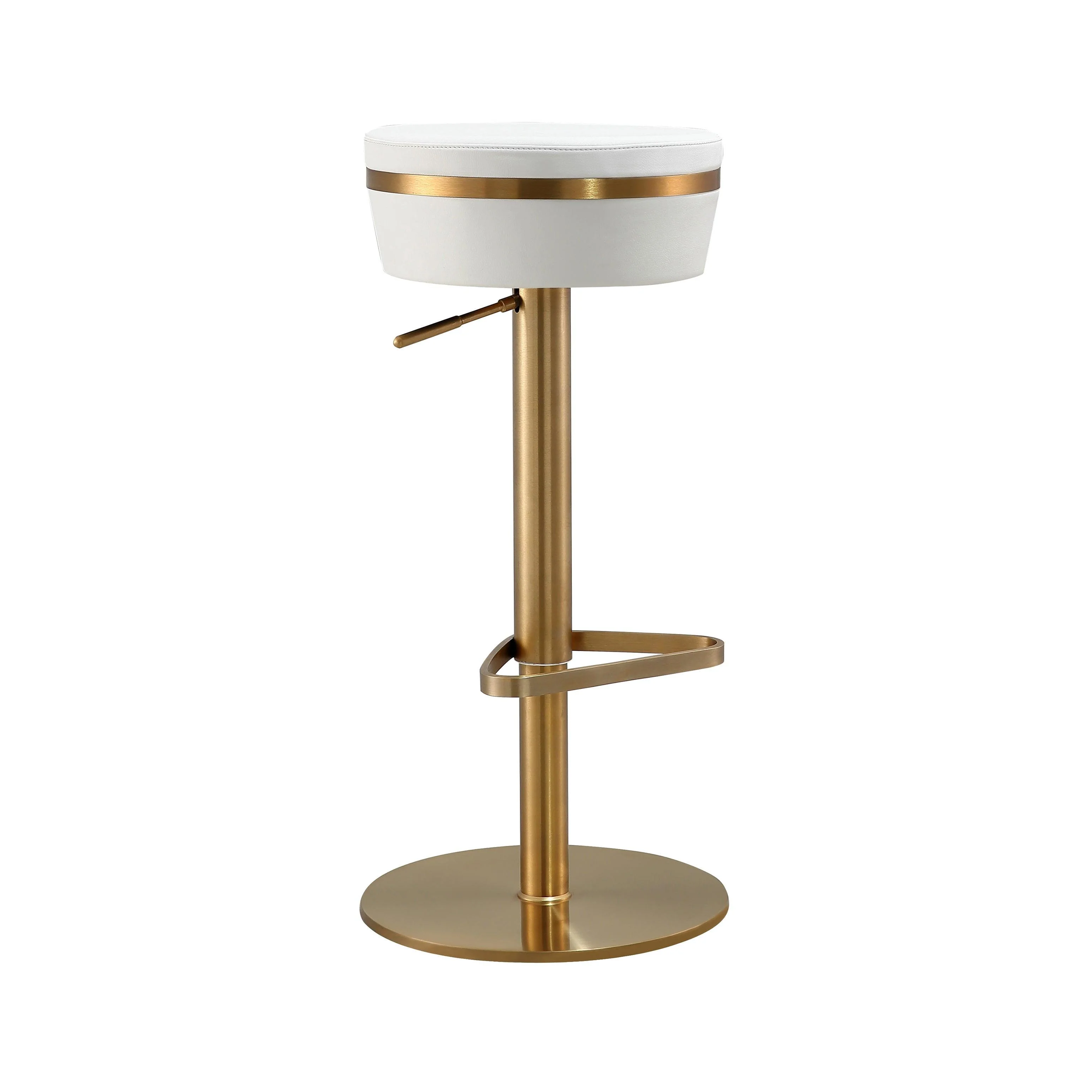 Astro White and Gold Adjustable Stool - Frankwebs