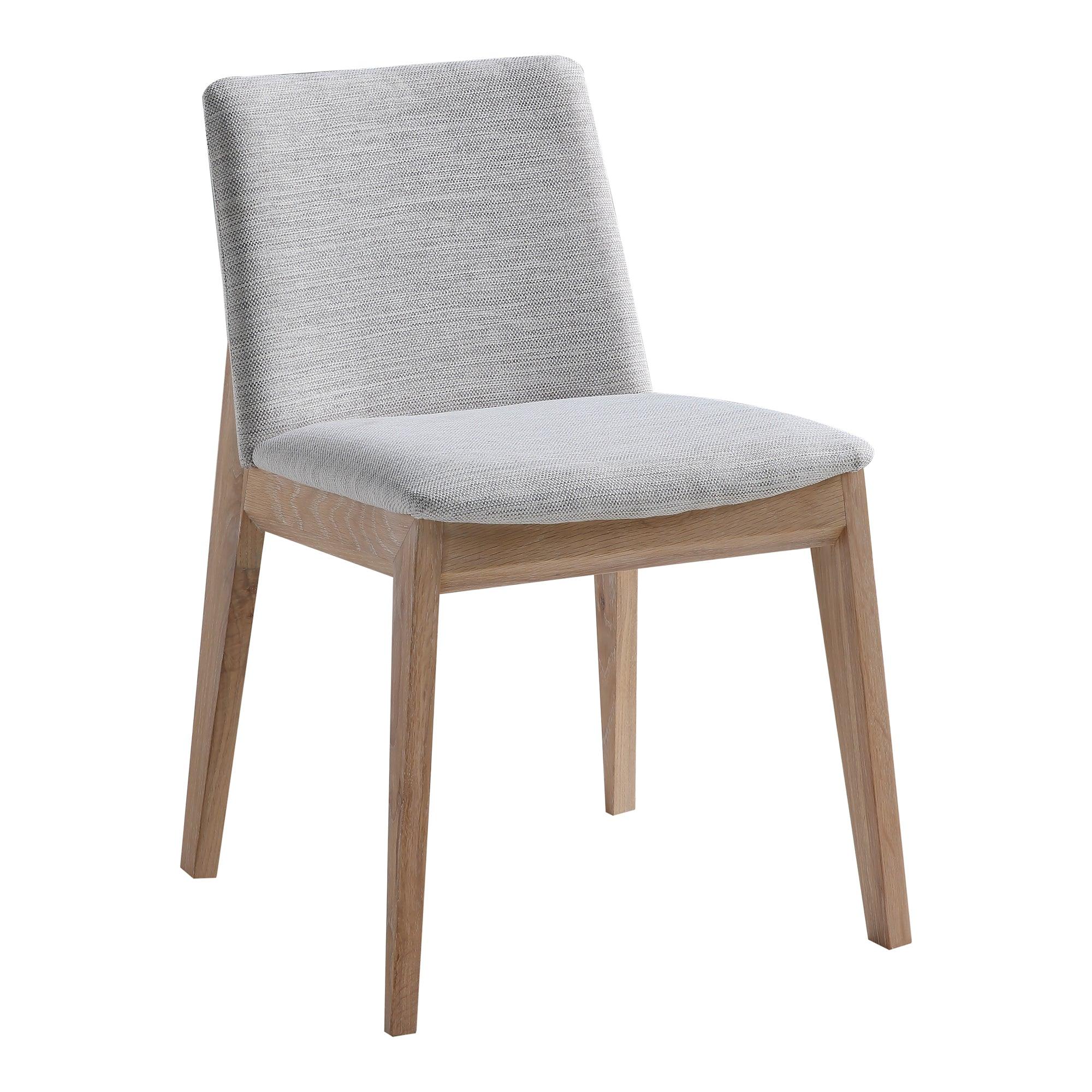 Deco Oak Dining Chair Light Grey - Set Of Two - Frankwebs