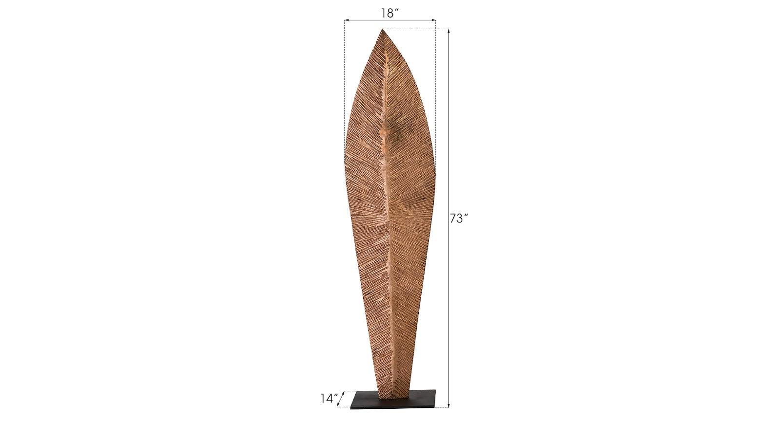 Carved Leaf on Stand, Copper Leaf, LG - Frankwebs