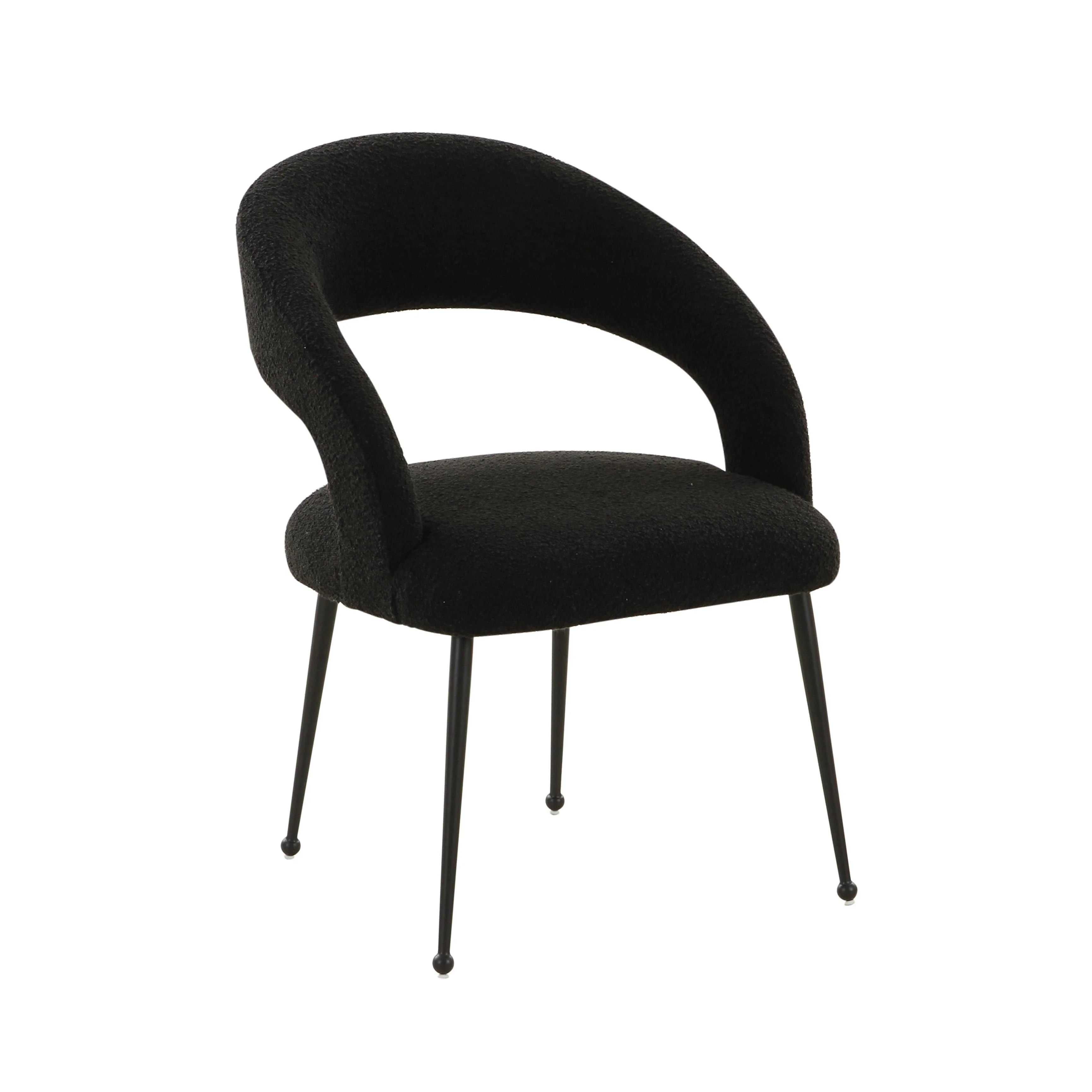 Rocco Black Boucle Dining Chair - Frankwebs