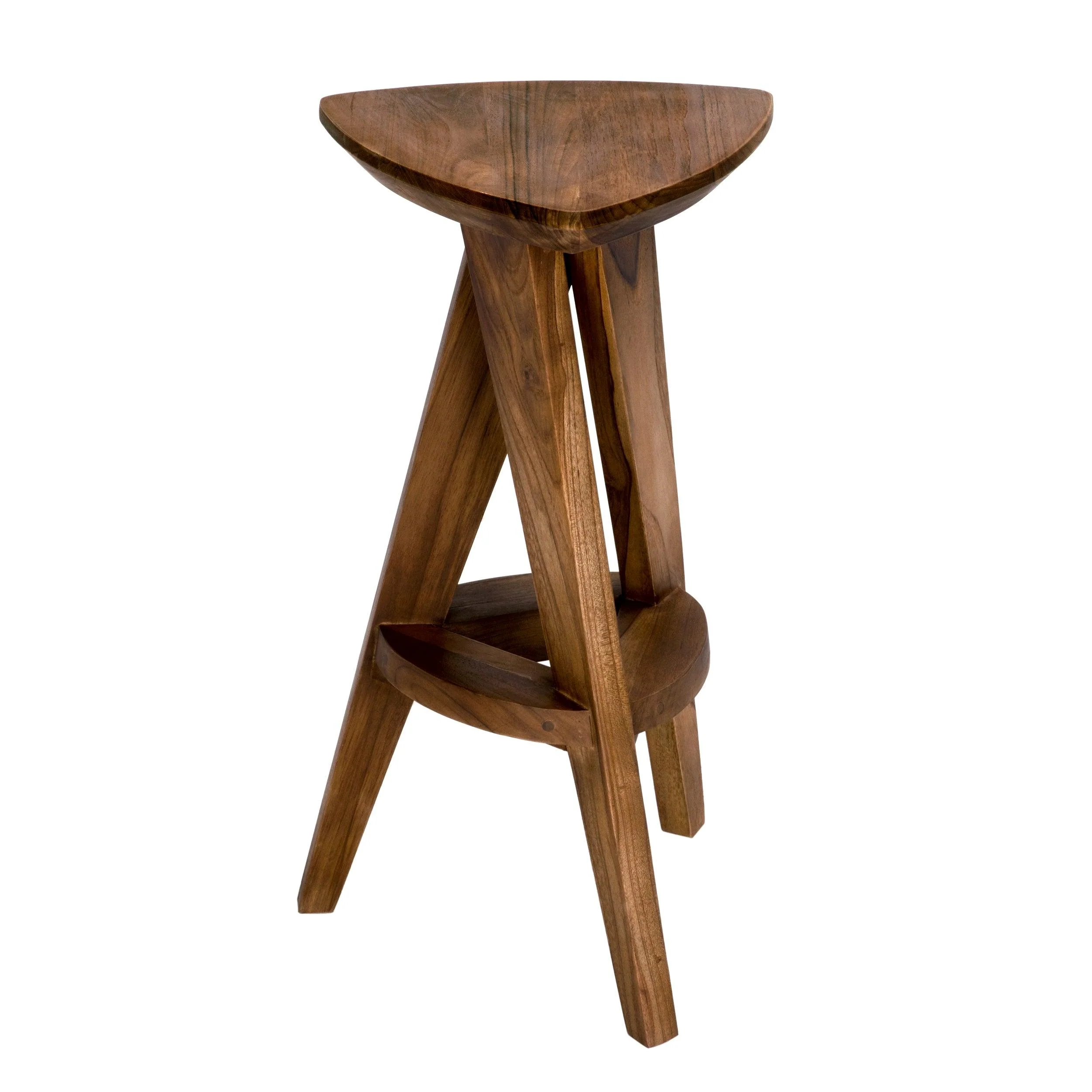 Twist Counter Stool, Teak - Frankwebs