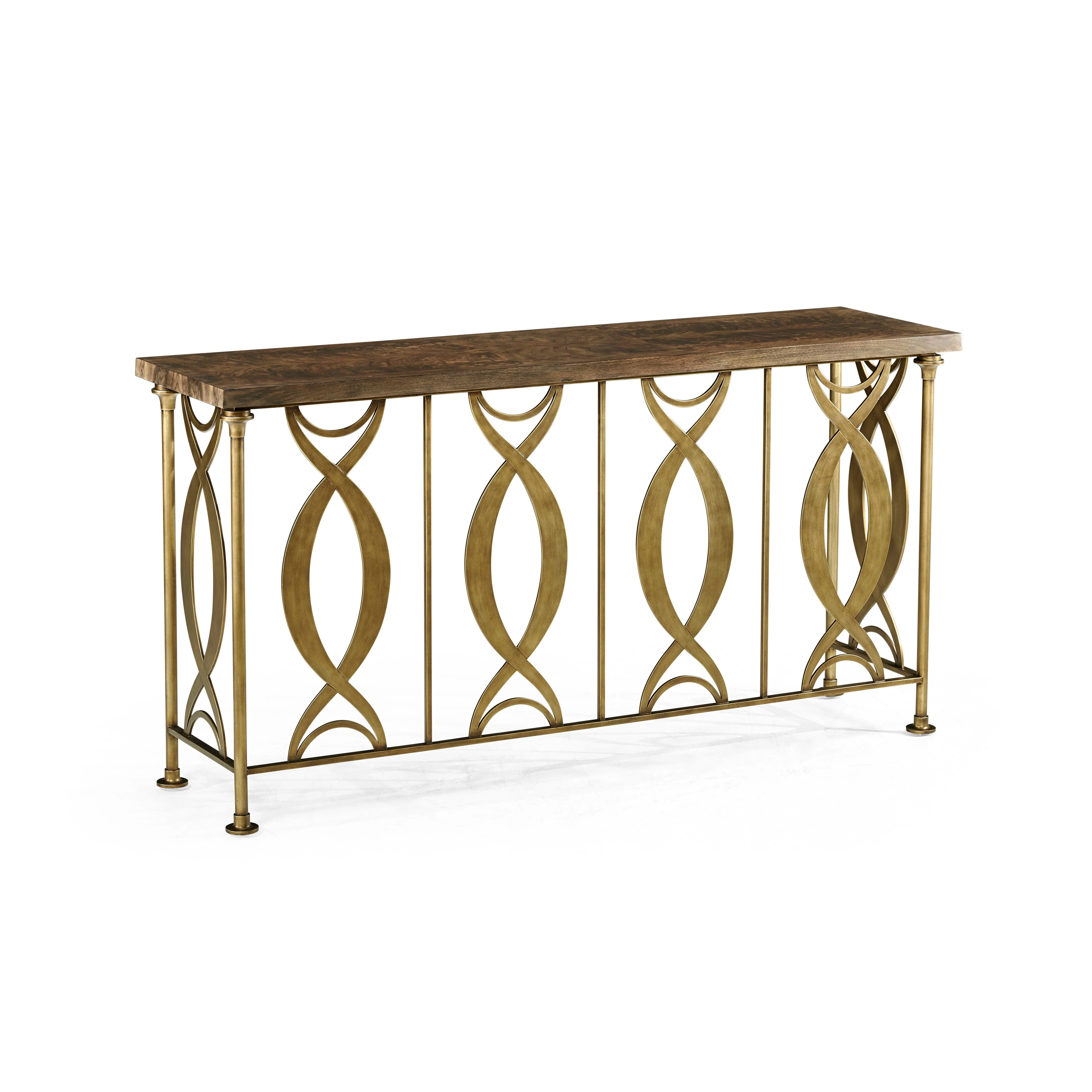 Berkley Walnut & Gilded Console Table - Frankwebs