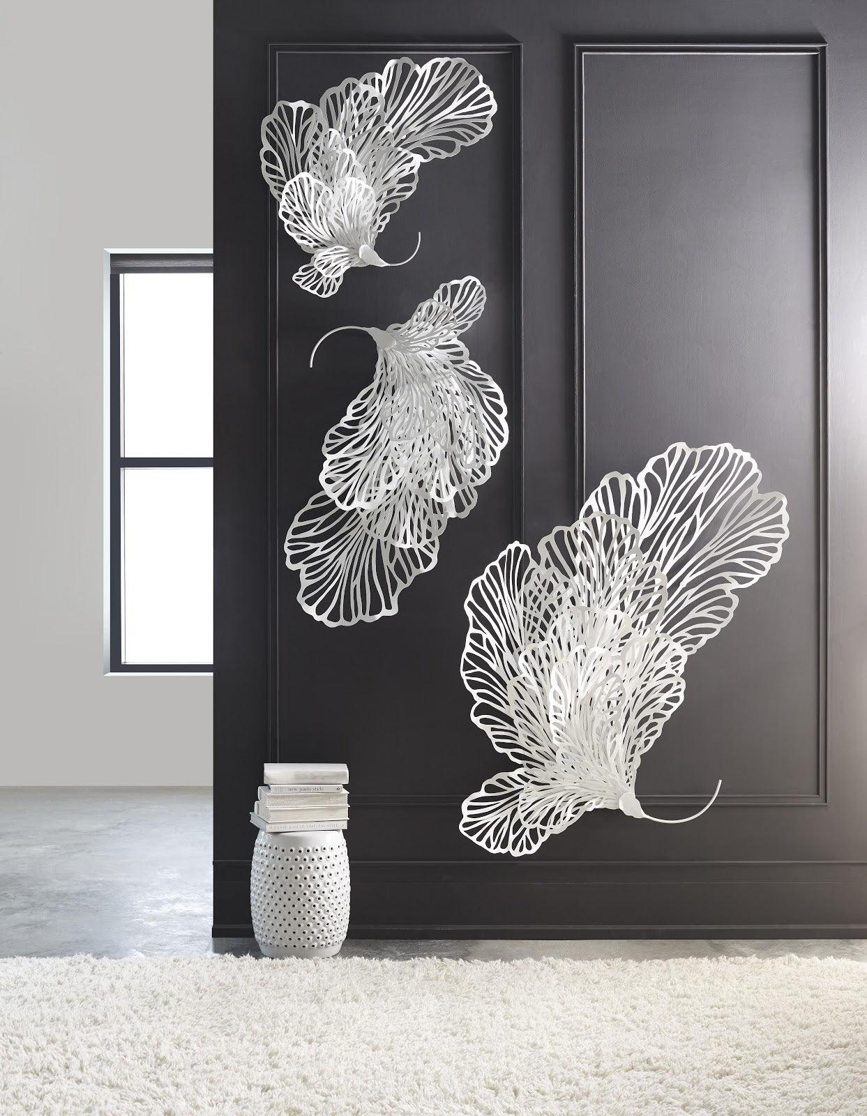 Butterfly Wall Art, White, SM - Frankwebs