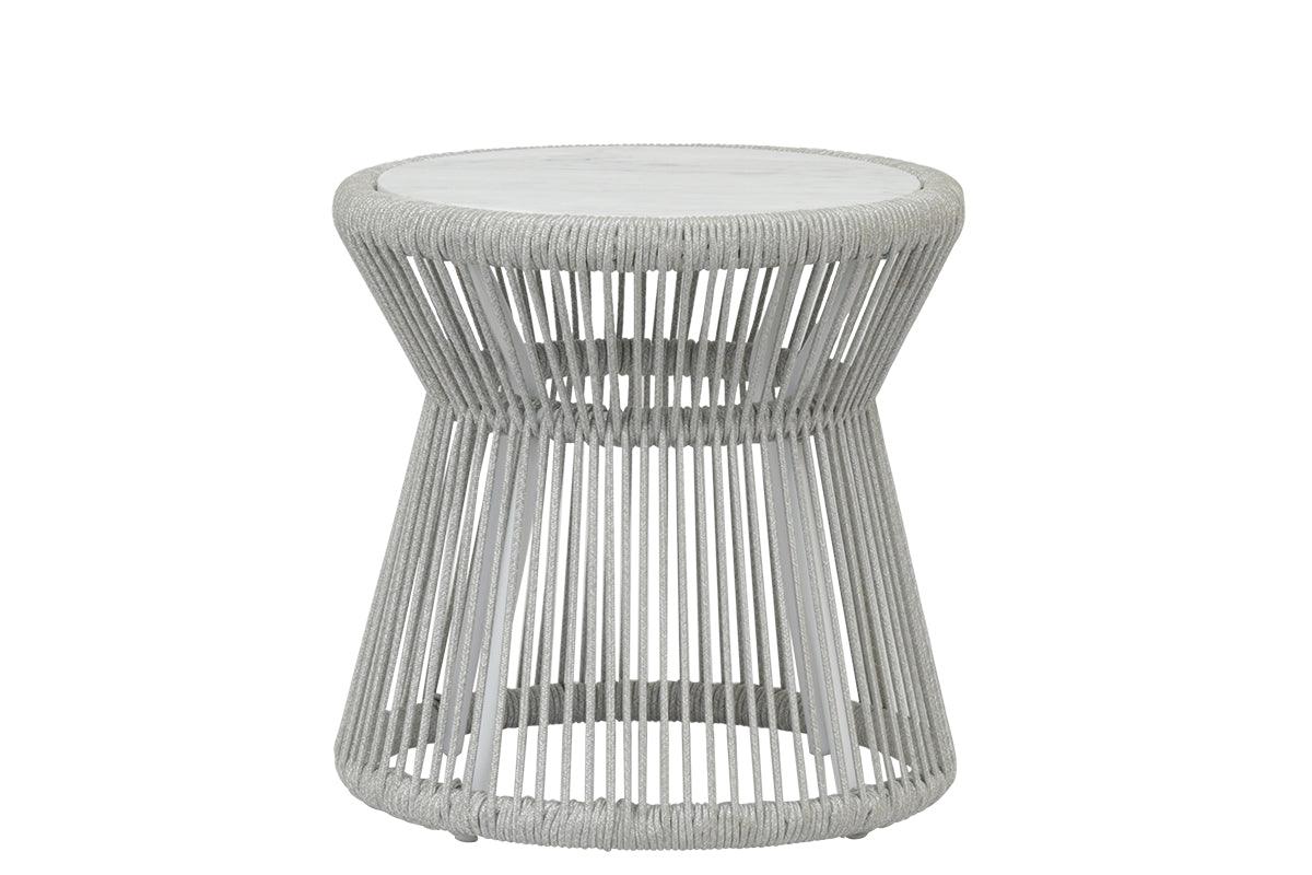 Miami End Table with Honed Carrara Marble Top - Frankwebs