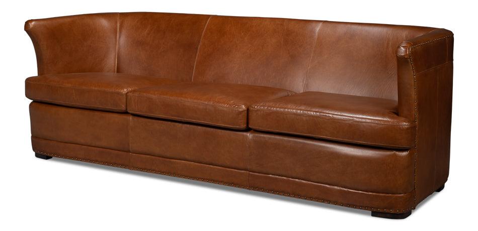 Mcmillan Distilled Leather Sofa Brown - Frankwebs