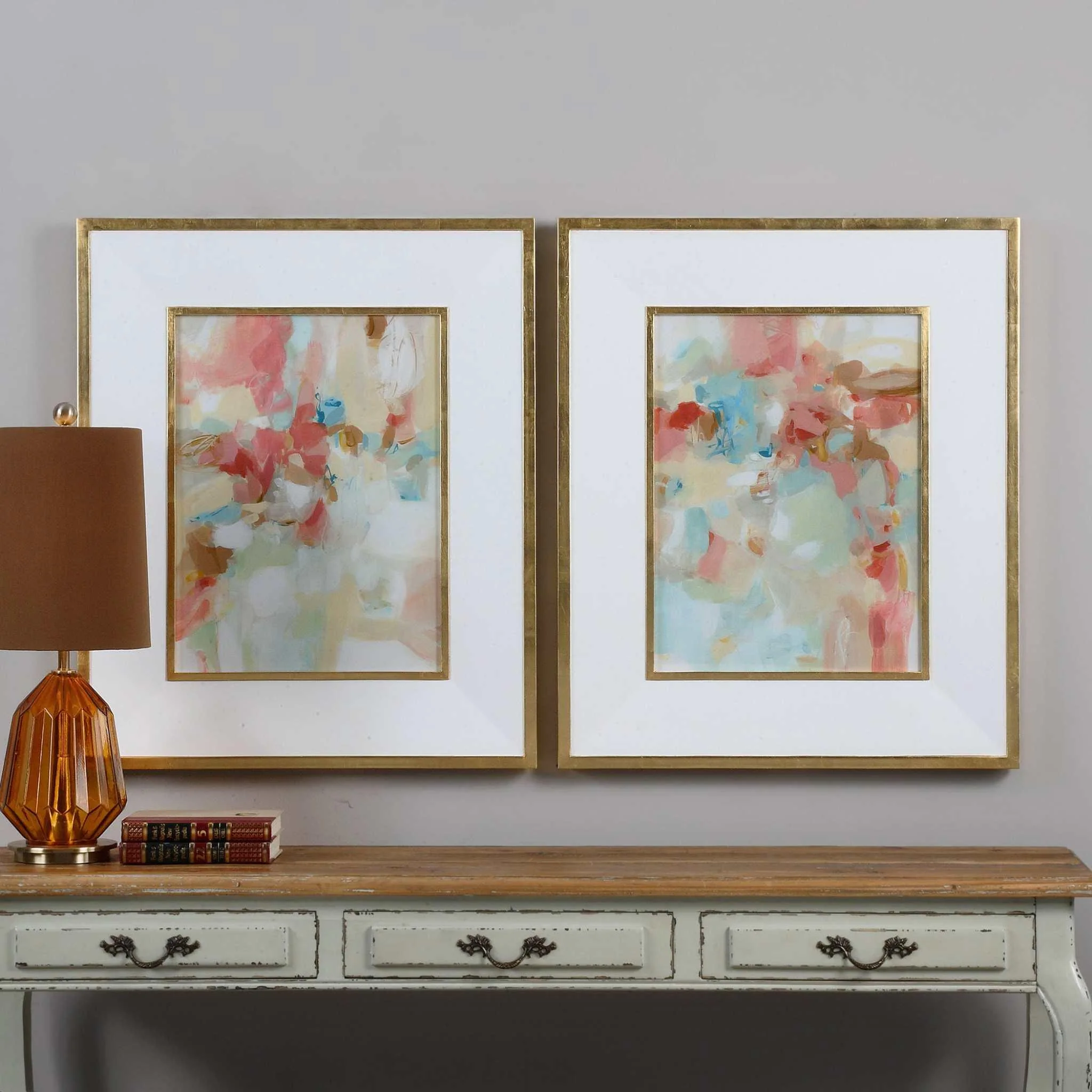 A Touch Of Blush And Rosewood Fences Art, S/2 - Frankwebs