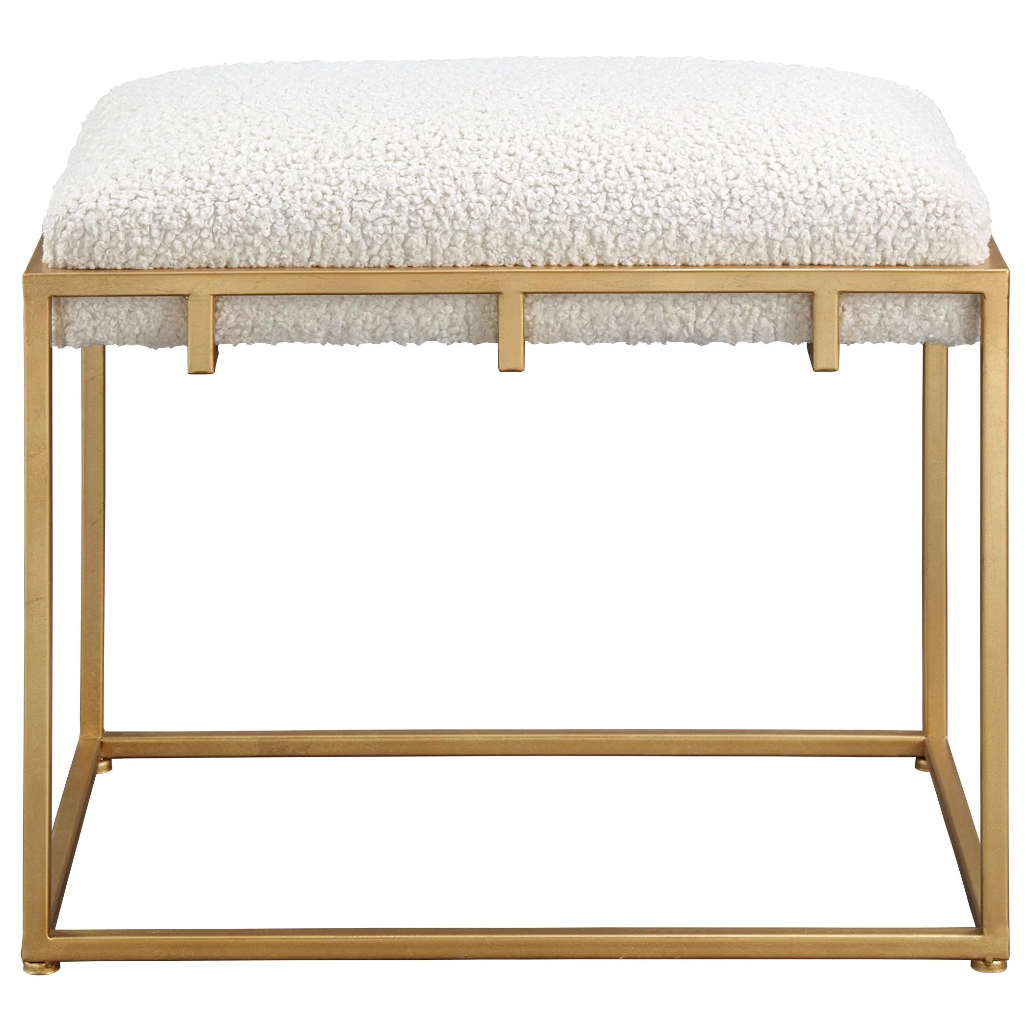 Paradox Small Gold & White Shearling Bench - Frankwebs