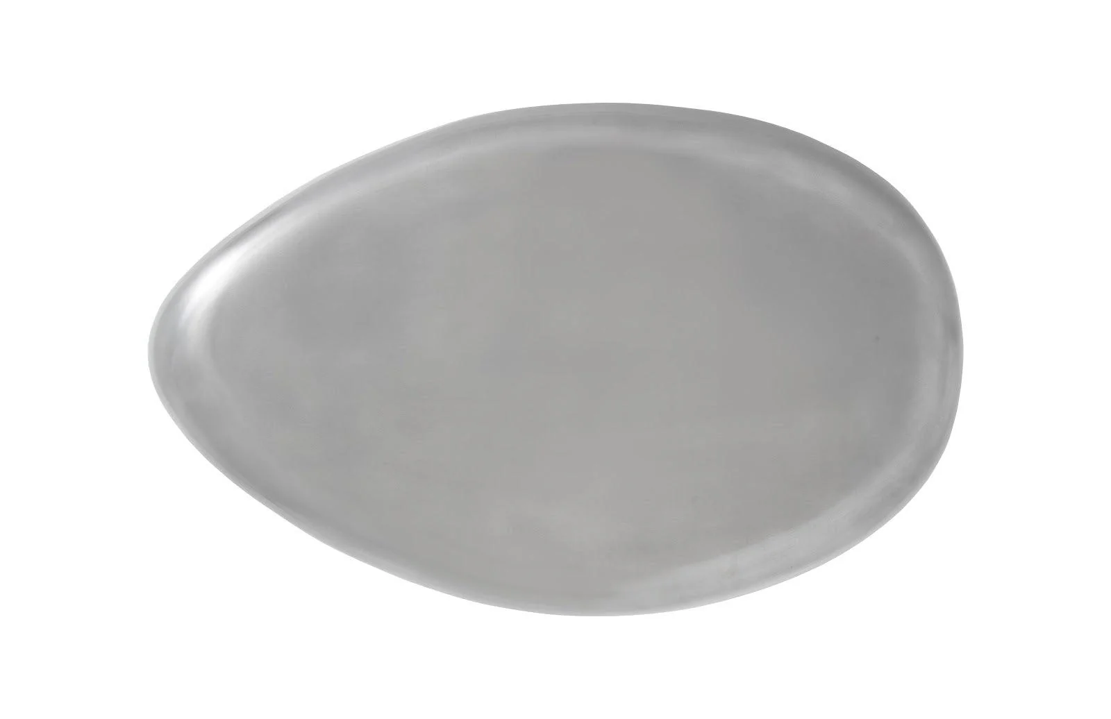 River Stone Coffee Table, Small, Resin, Polished Aluminum Finish - Frankwebs