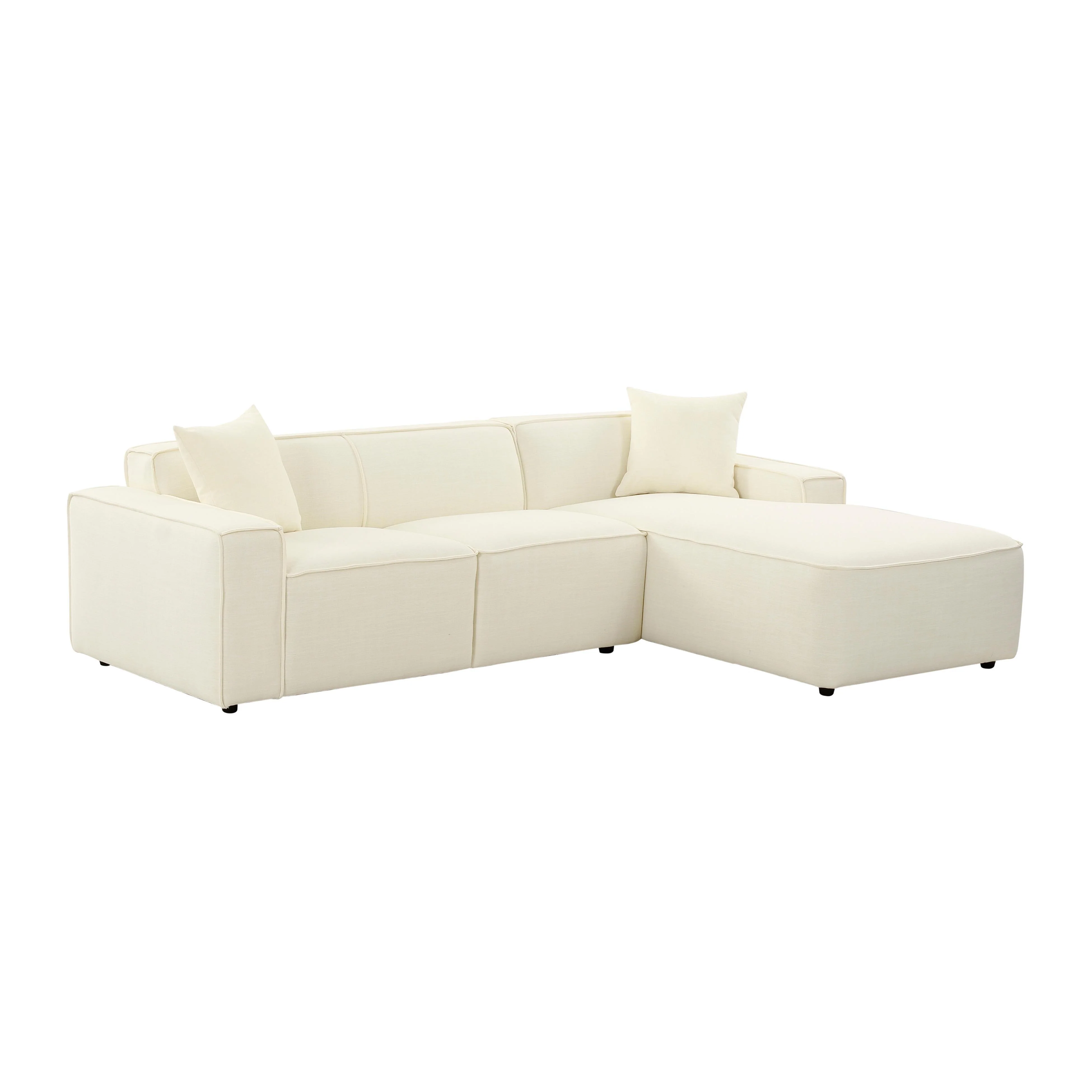 Olafur Cream Linen Sectional - RAF - Frankwebs
