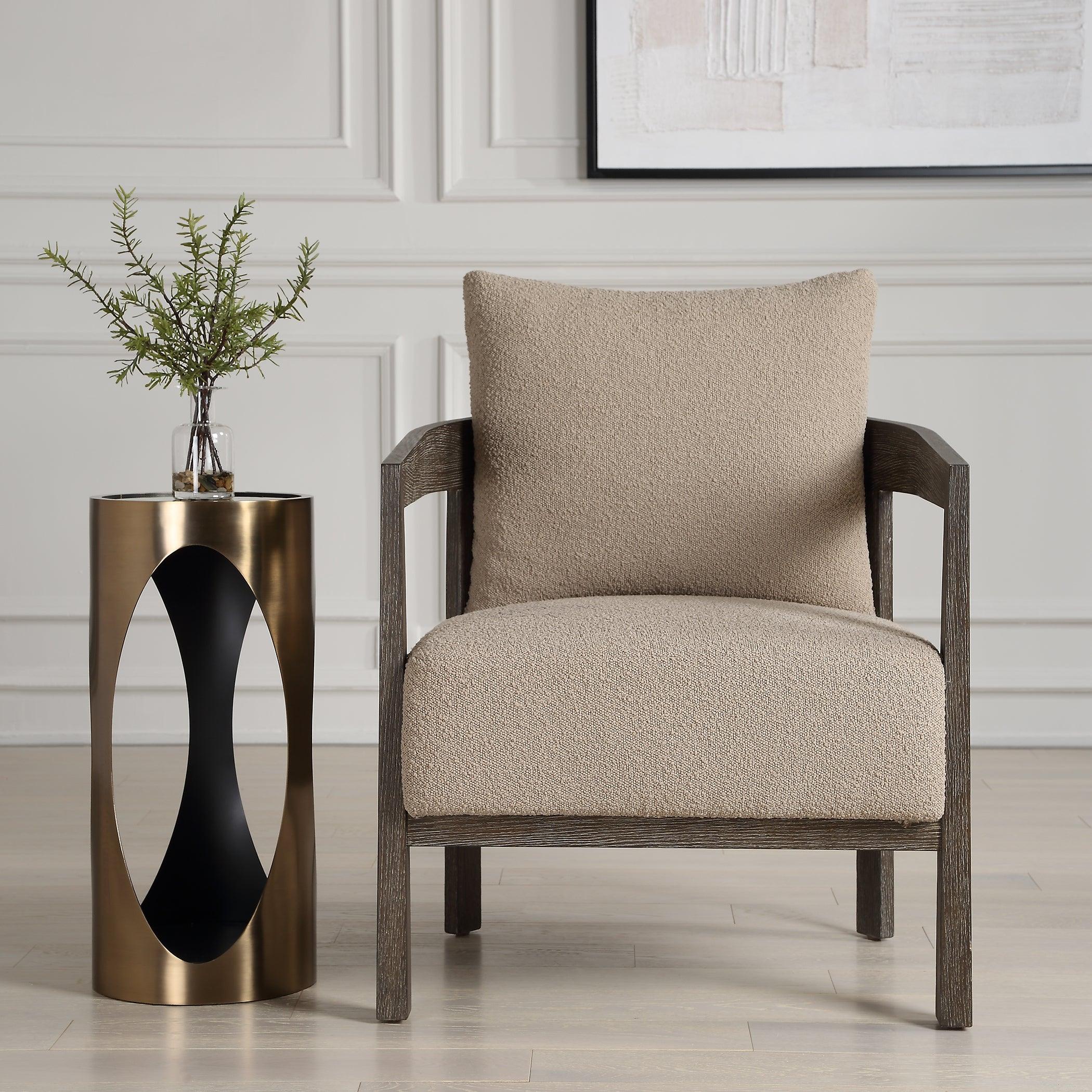 Sienna Sand Fabric Accent Chair - Frankwebs
