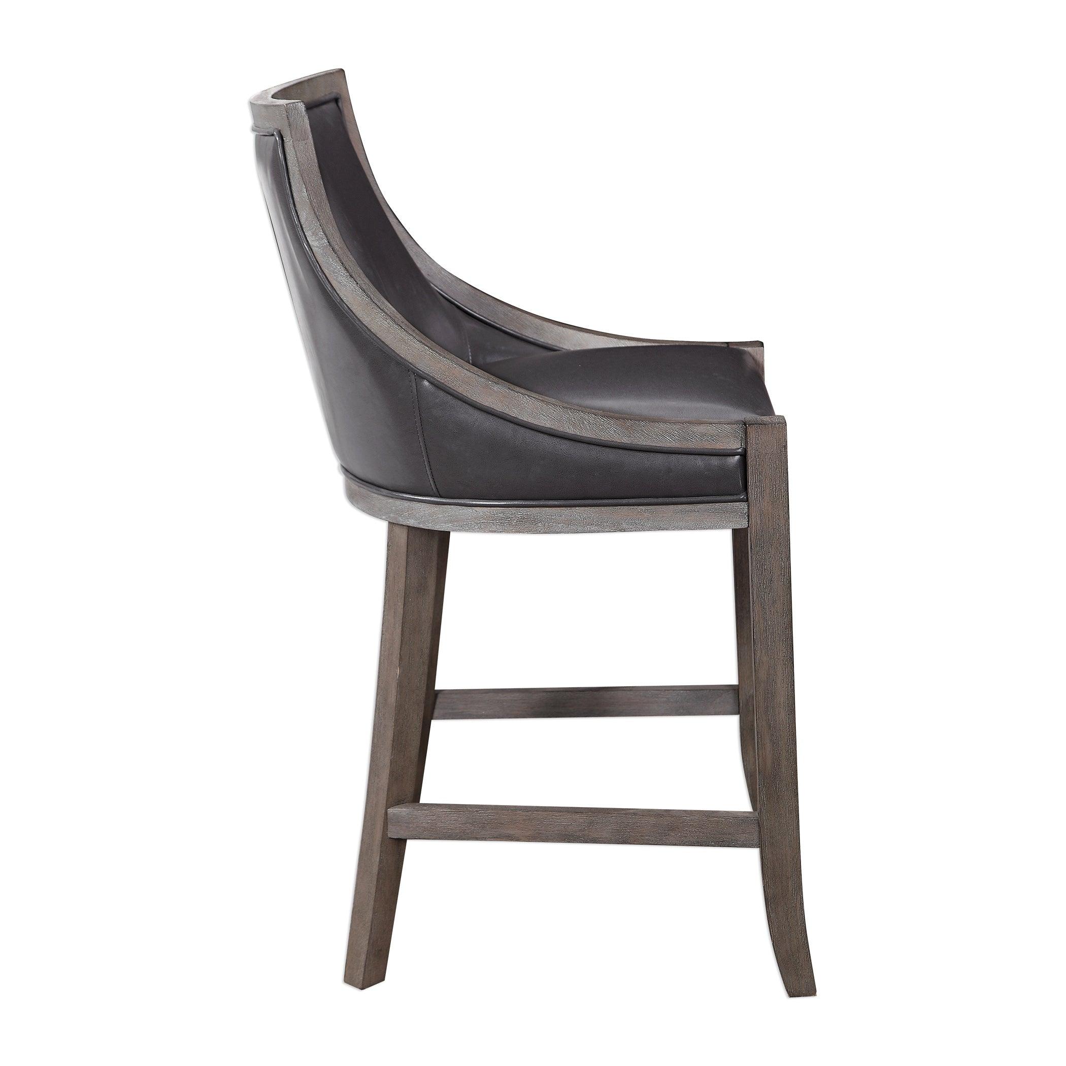 ELOWEN LEATHER COUNTER STOOL - Frankwebs