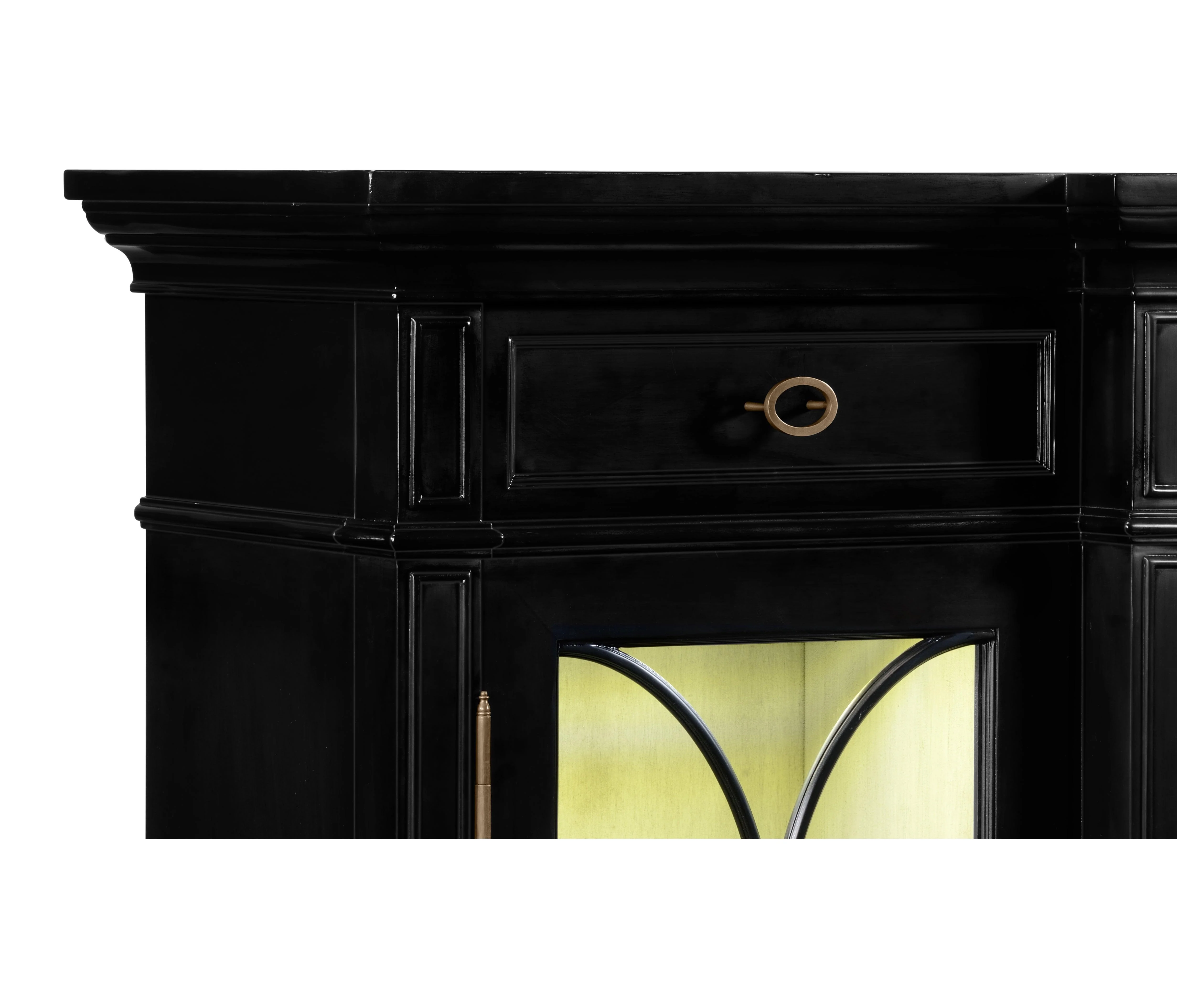 Breakfront Black Display Cabinet - Frankwebs
