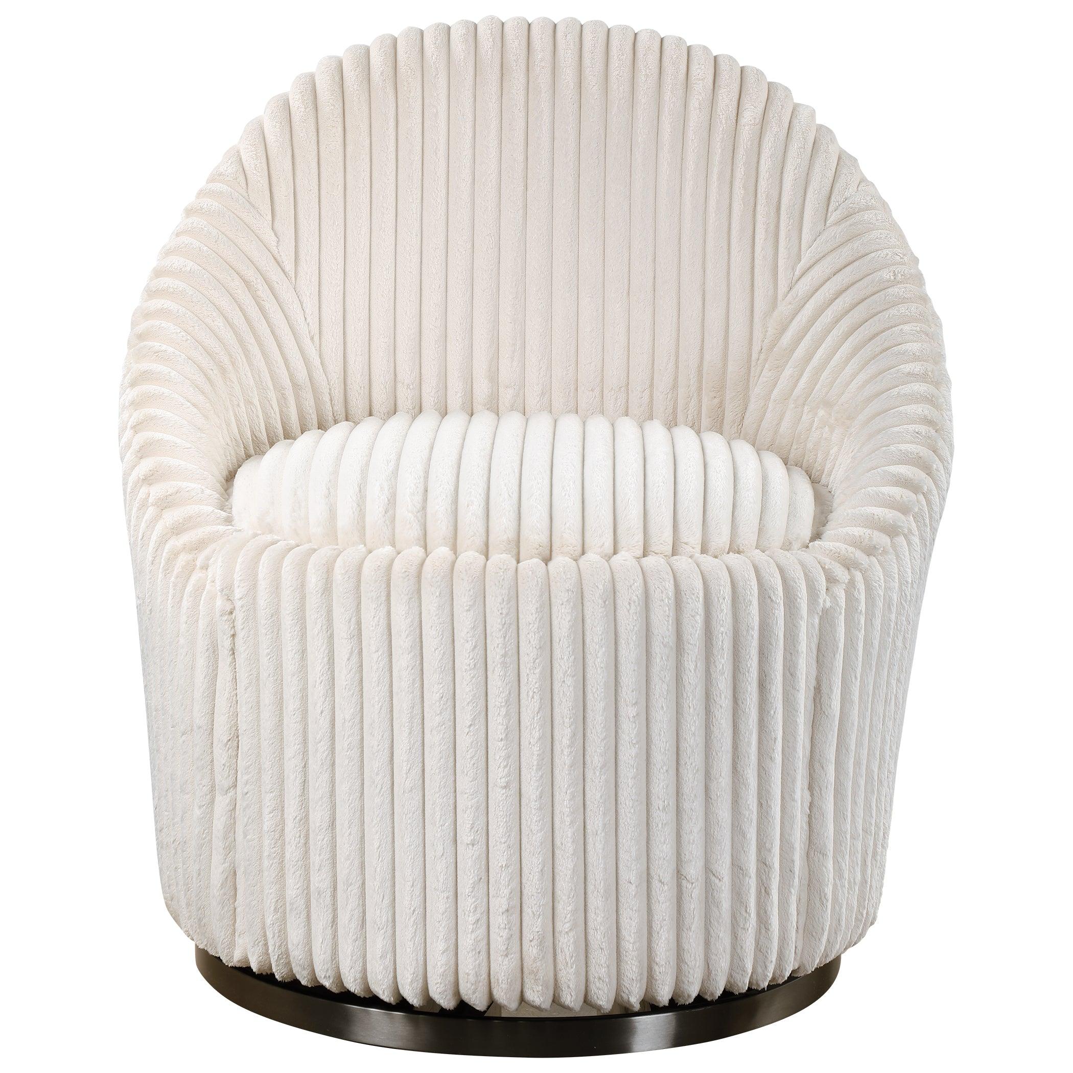 Crue White Swivel Chair - Frankwebs